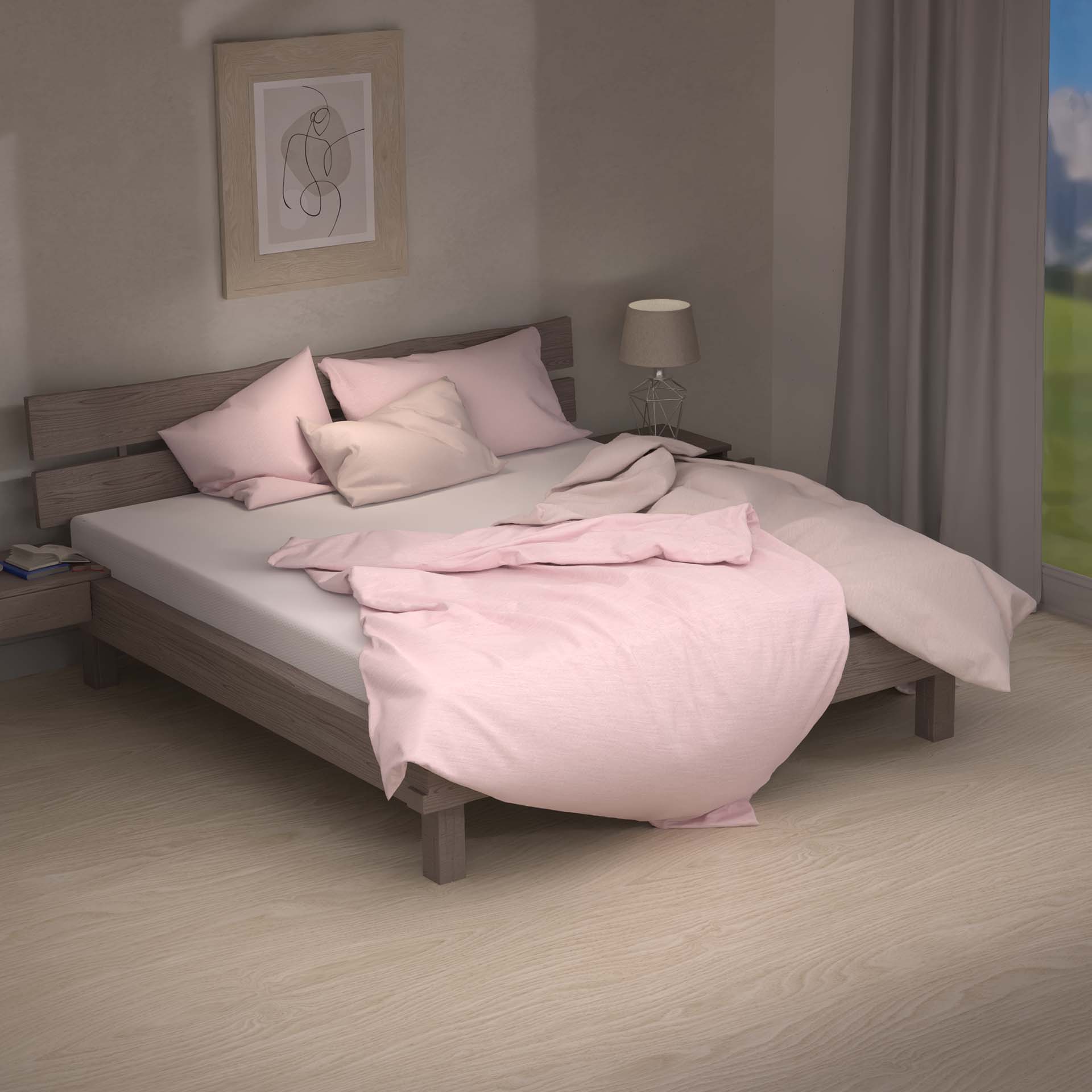 Lotus Bettwäsche Jersey uni mélange mauve 160x240cm Duvetbezug