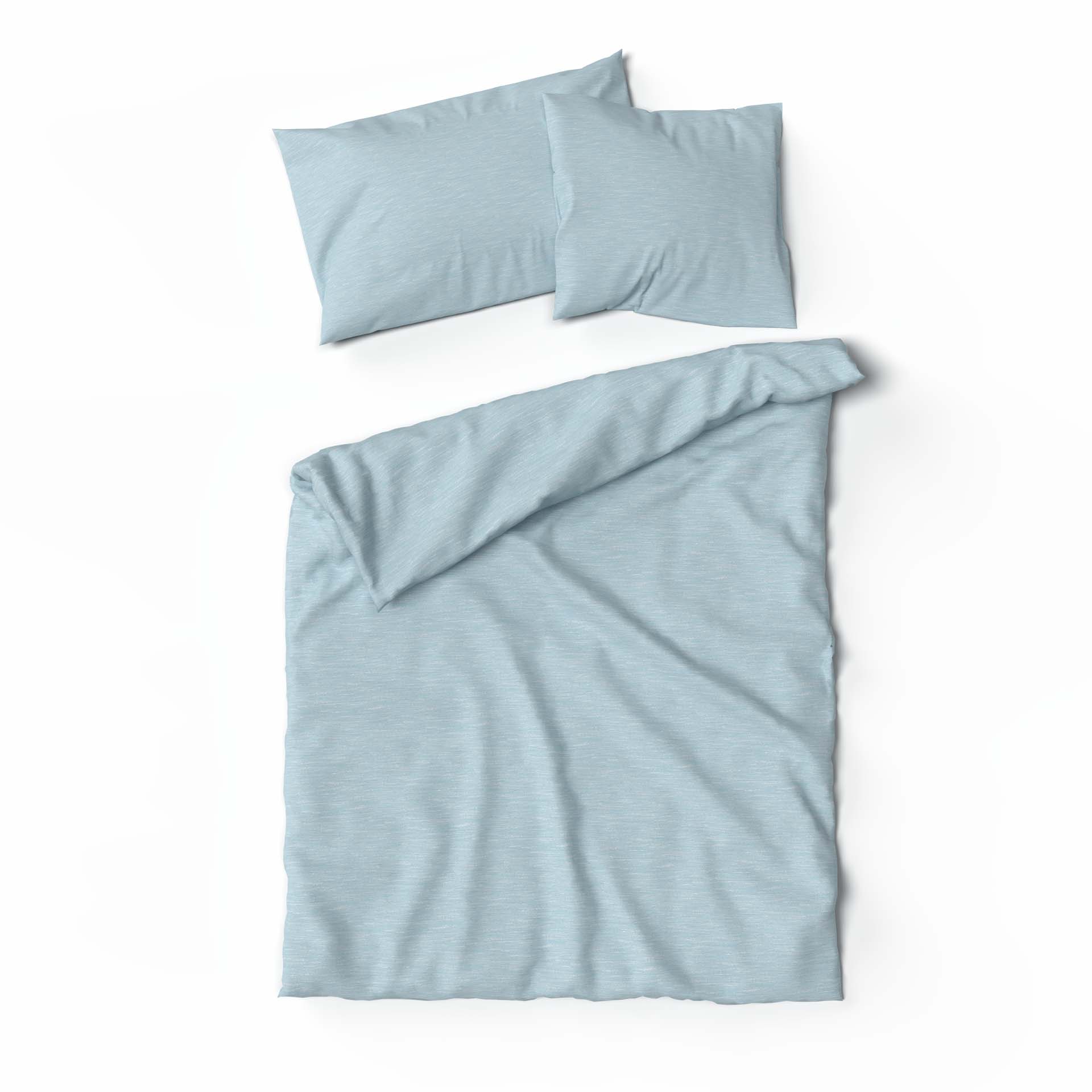 Lotus Bettwäsche Jersey uni mélange azul 160x240cm Duvetbezug