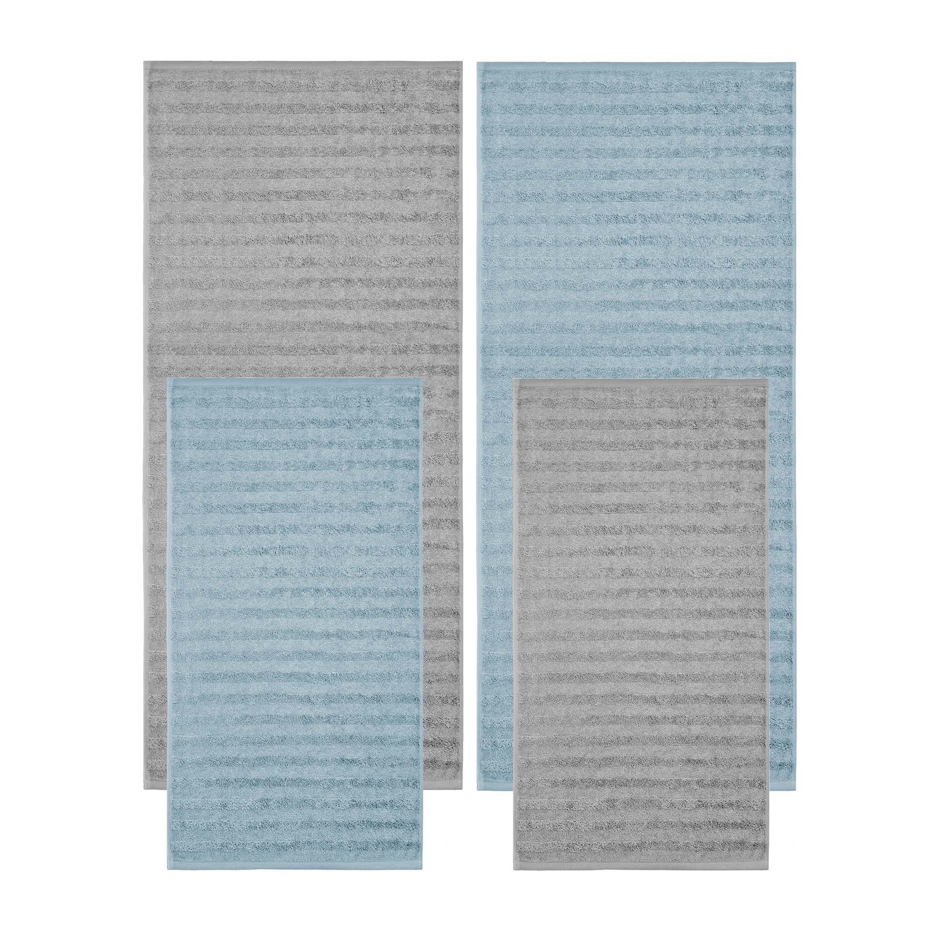 Set de linge éponge 4 pièces - 2 serviettes et 2 draps de bain - Ranura