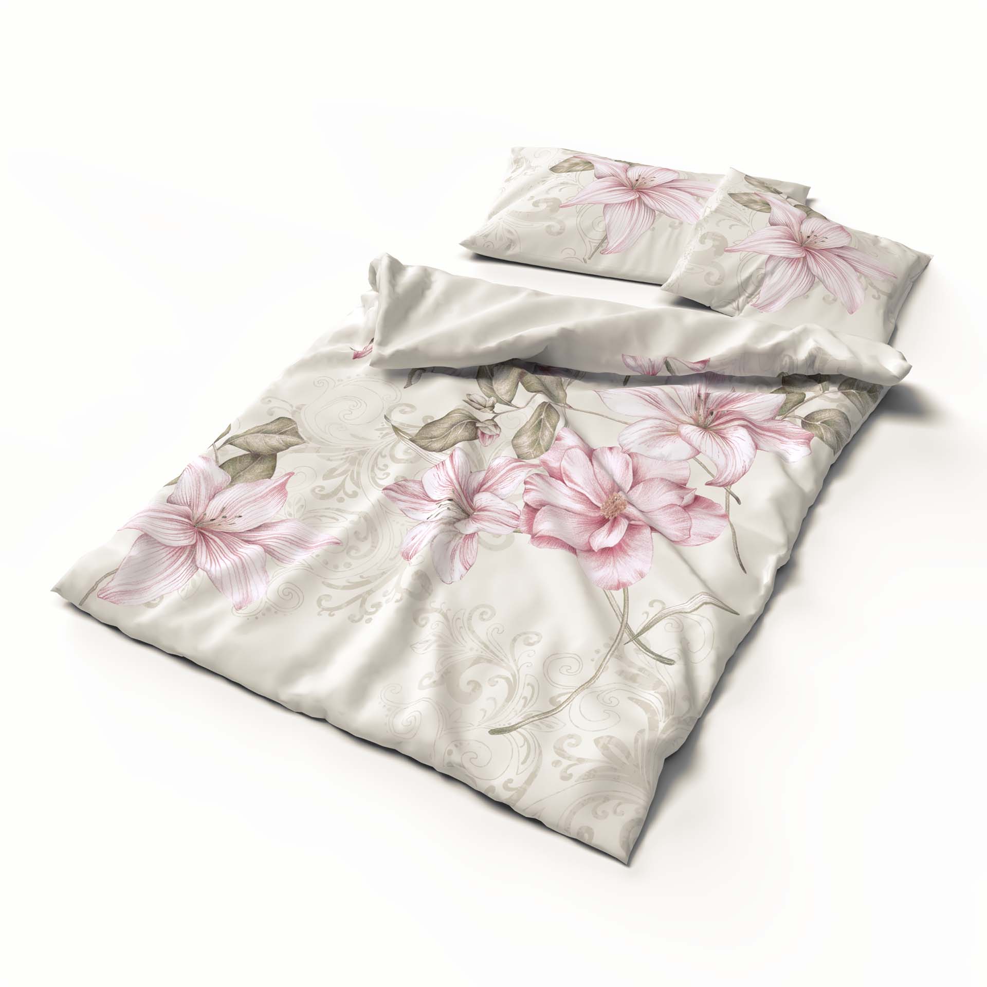 Lotus bed linen Satin Scarlett