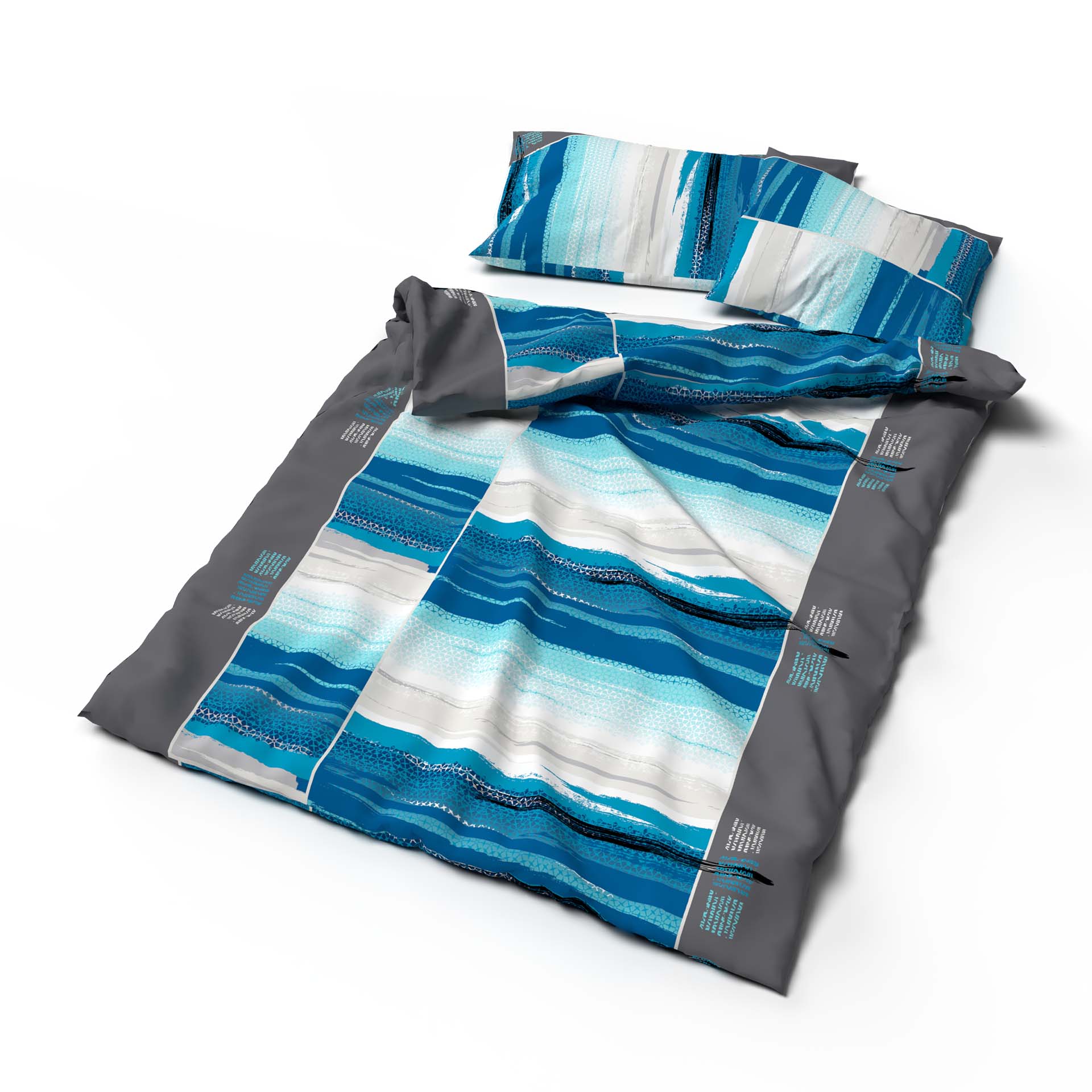 Lotus bed linen Bamboo Cap azure turquoise Moebel, Bett, Bettlaken