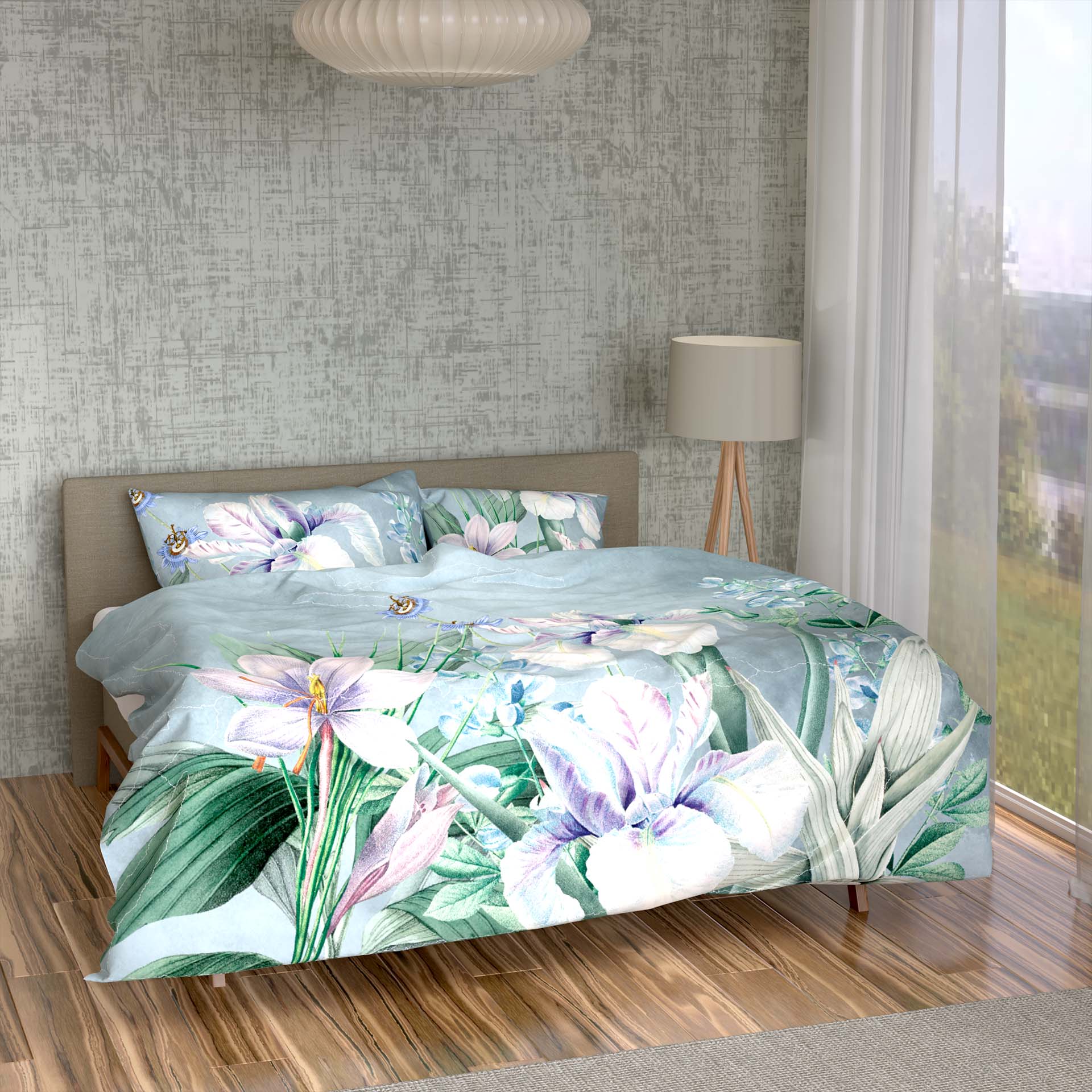 Lotus bed linen Satin Création Iris