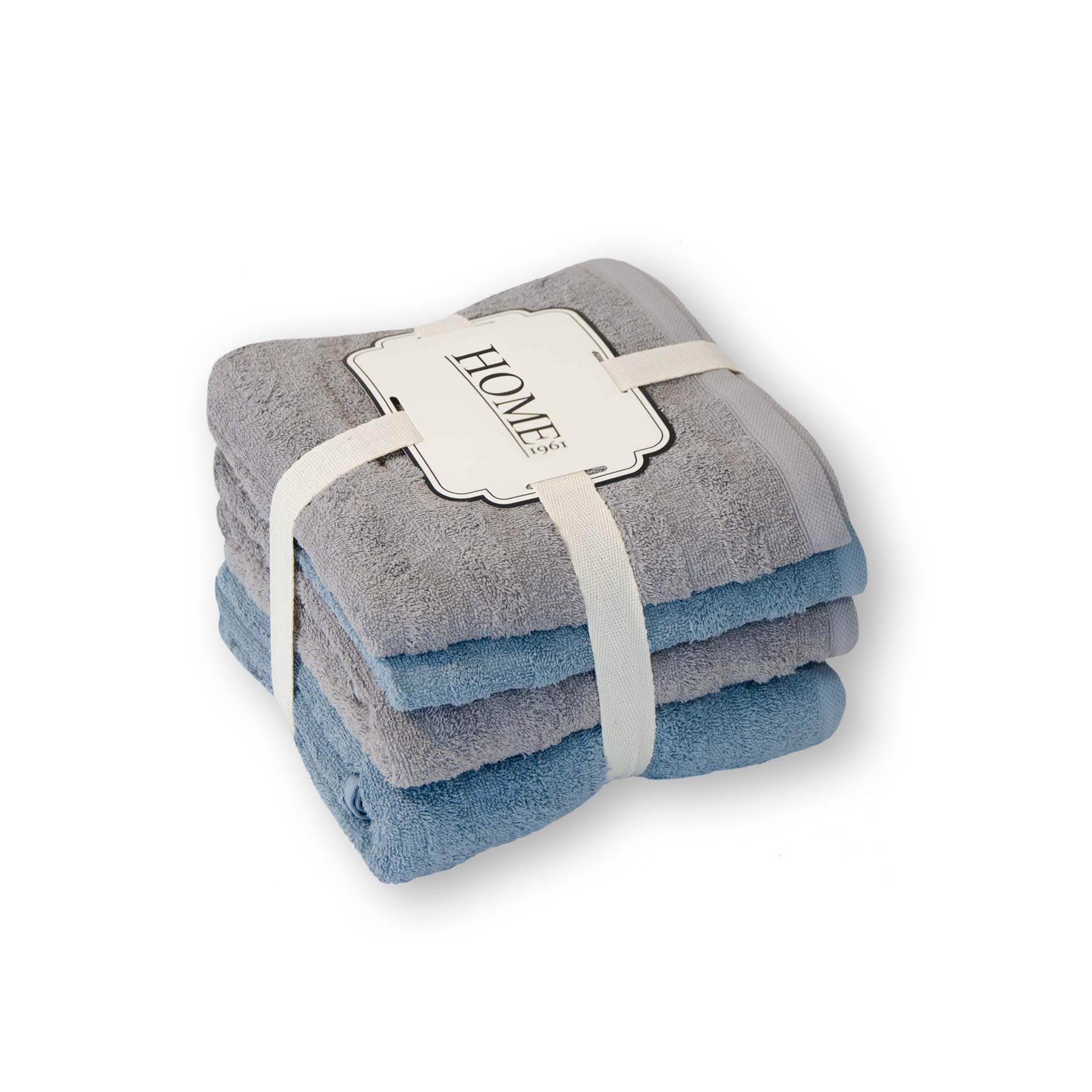Set de linge éponge 4 pièces - 2 serviettes et 2 draps de bain - Ranura