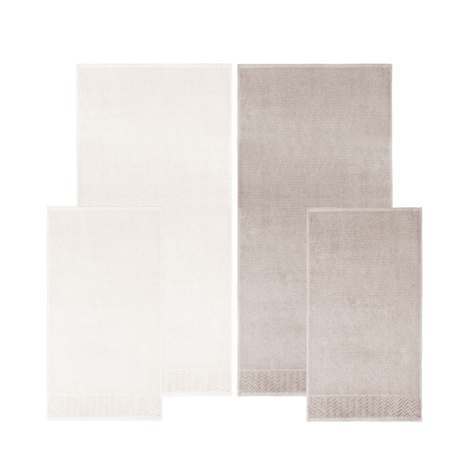 Terry towel set of 4 – 2 hand towels and 2 bath towels – Spectre