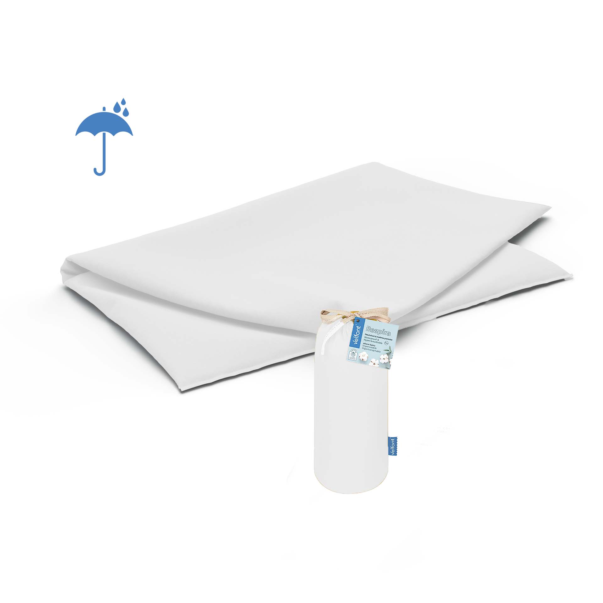Velfont Respira Taie d'Oreiller imperméable 50x70cm / 69 blanc
