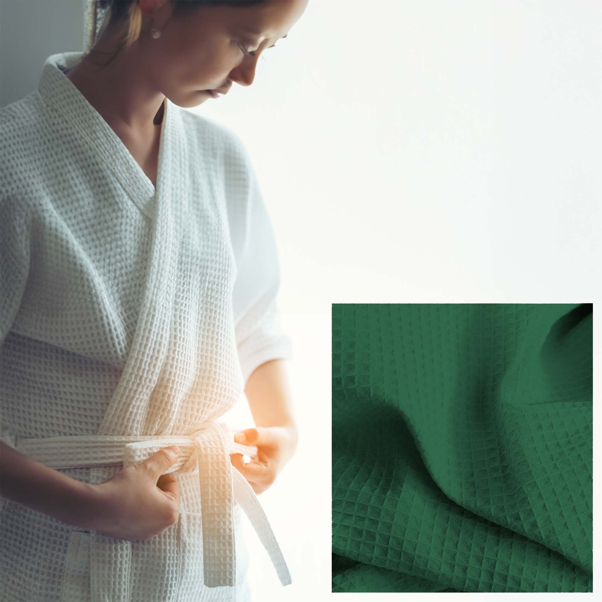 Bademantel Waffel Piqué Kimono
