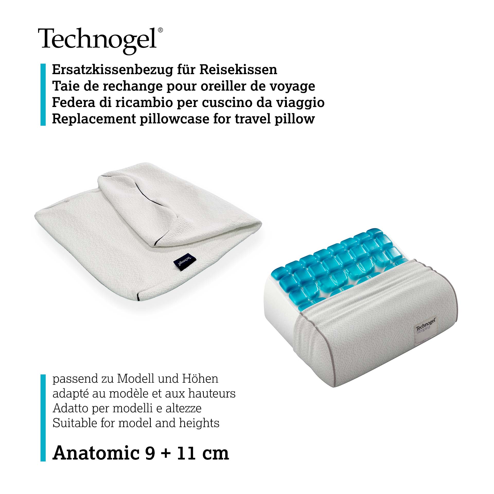 Technogel Living travel pillow Anatomic replacement cover