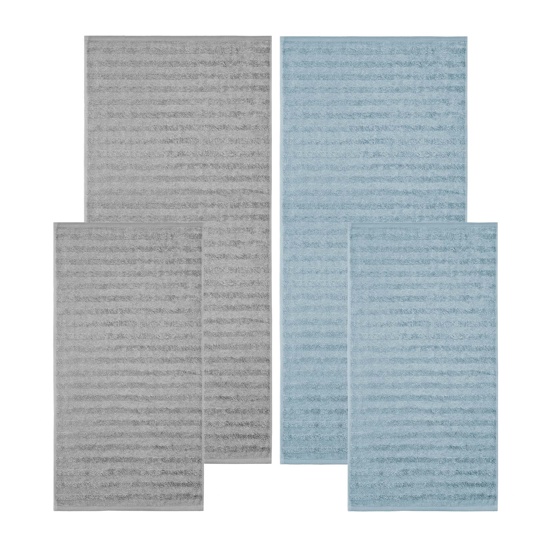 Set de linge éponge 4 pièces - 2 serviettes et 2 draps de bain - Ranura