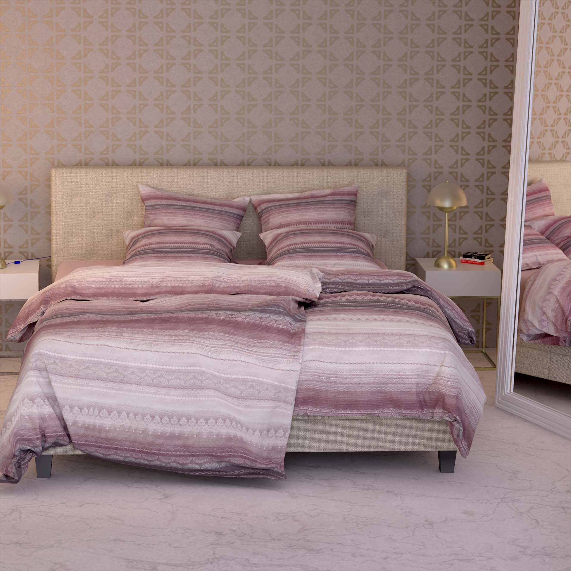 Lotus bed linen Satin Création Ajala