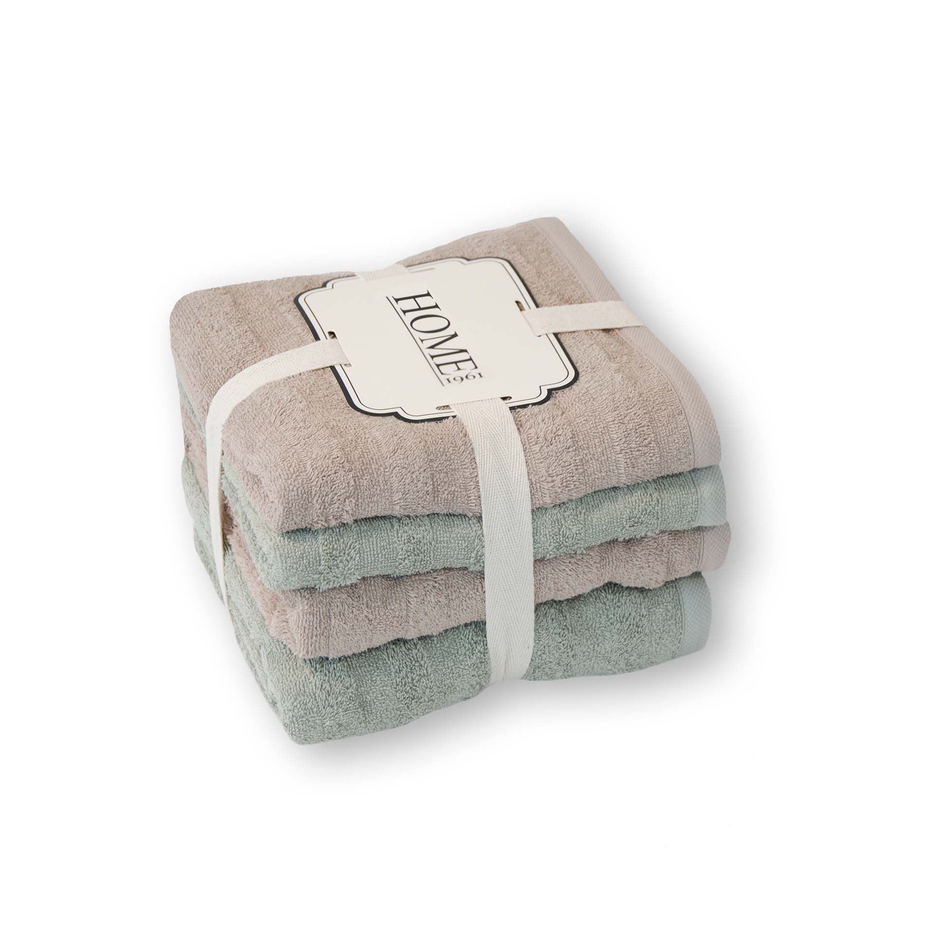 Set de linge éponge 4 pièces - 2 serviettes et 2 draps de bain - Ranura