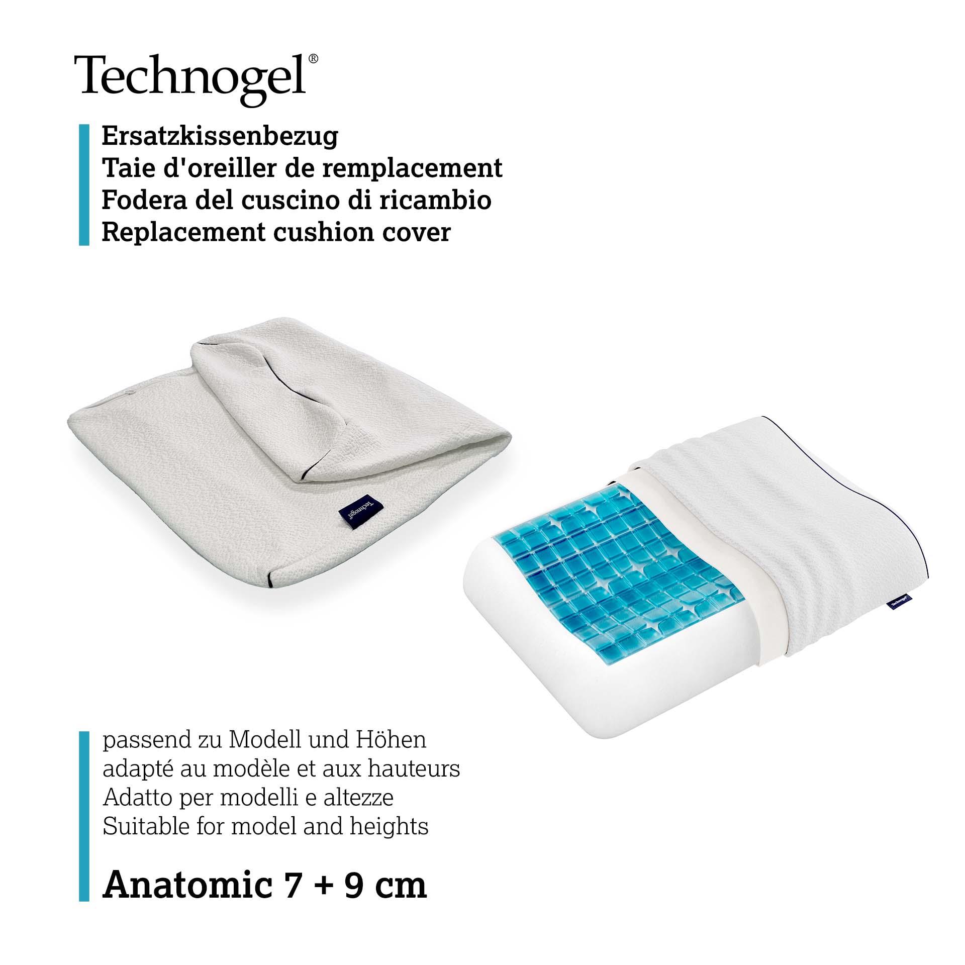 Technogel pillow Anatomic replacement cover