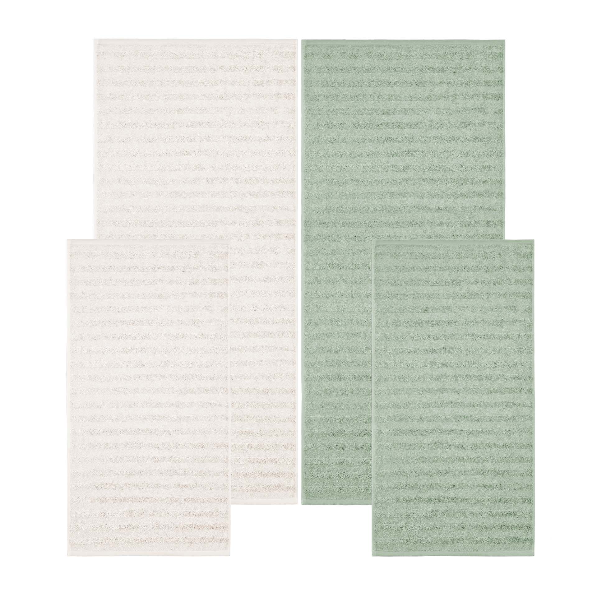 Frottierset 4-teilig - 2 Handtücher und  2 Duschtücher - Ranura