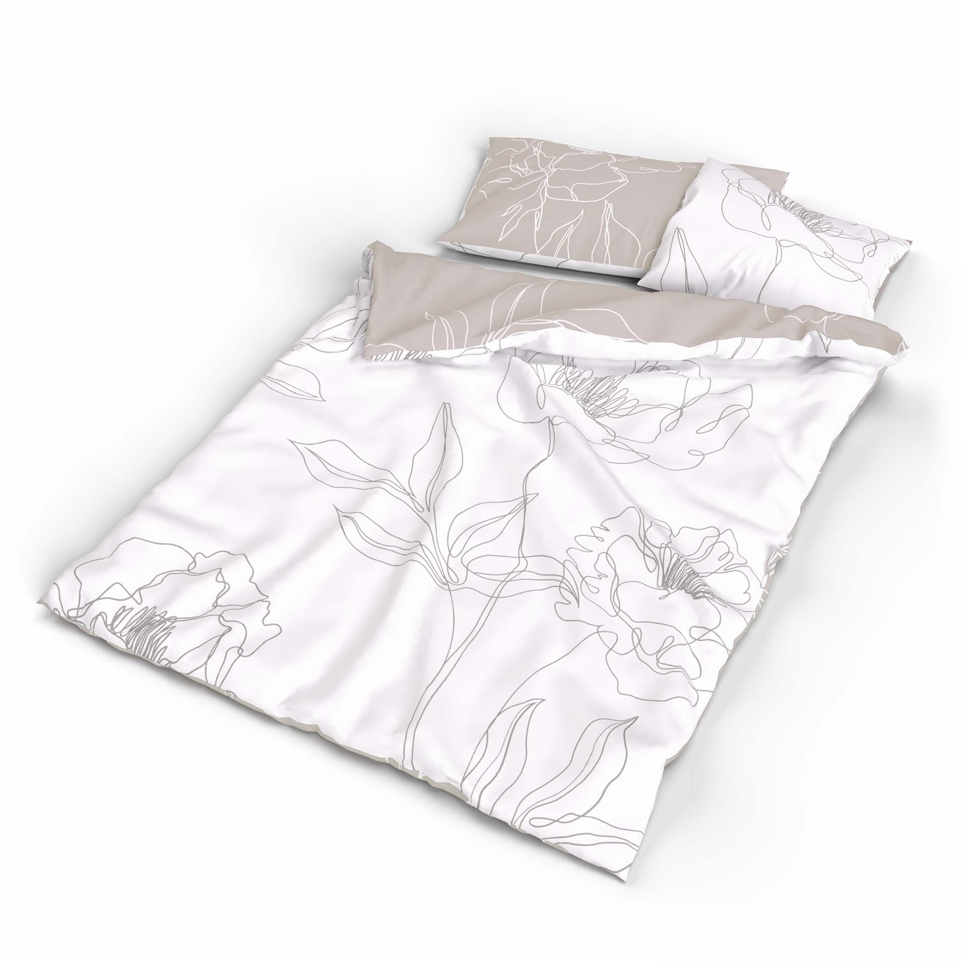 Lotus bed linen Satin Création Mavis