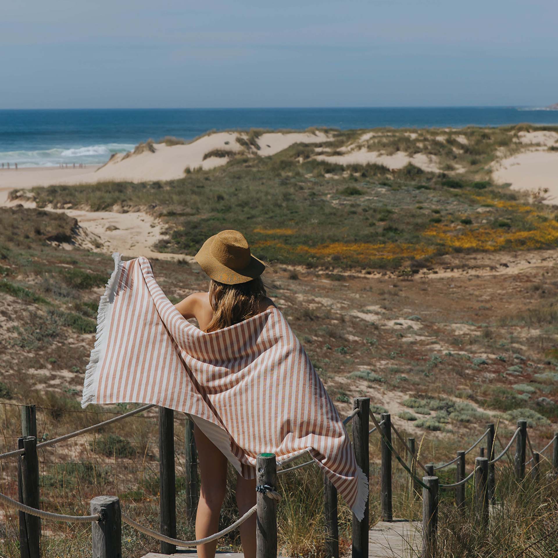 Torres Novas Linge de plage Barra terracotta