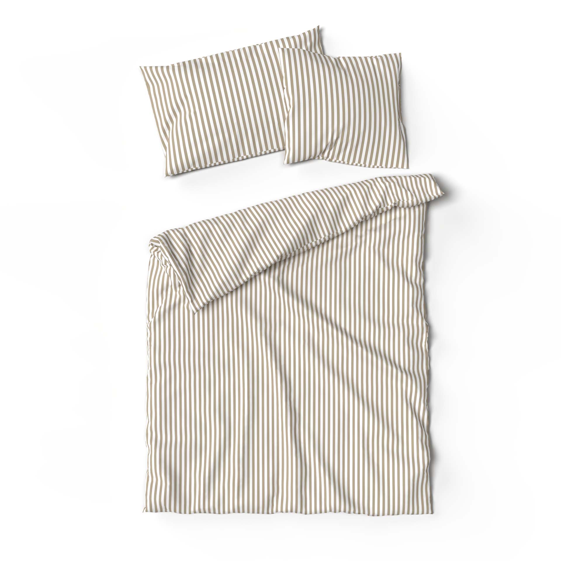 Lotus Bettwäsche Bambus Streifen greige