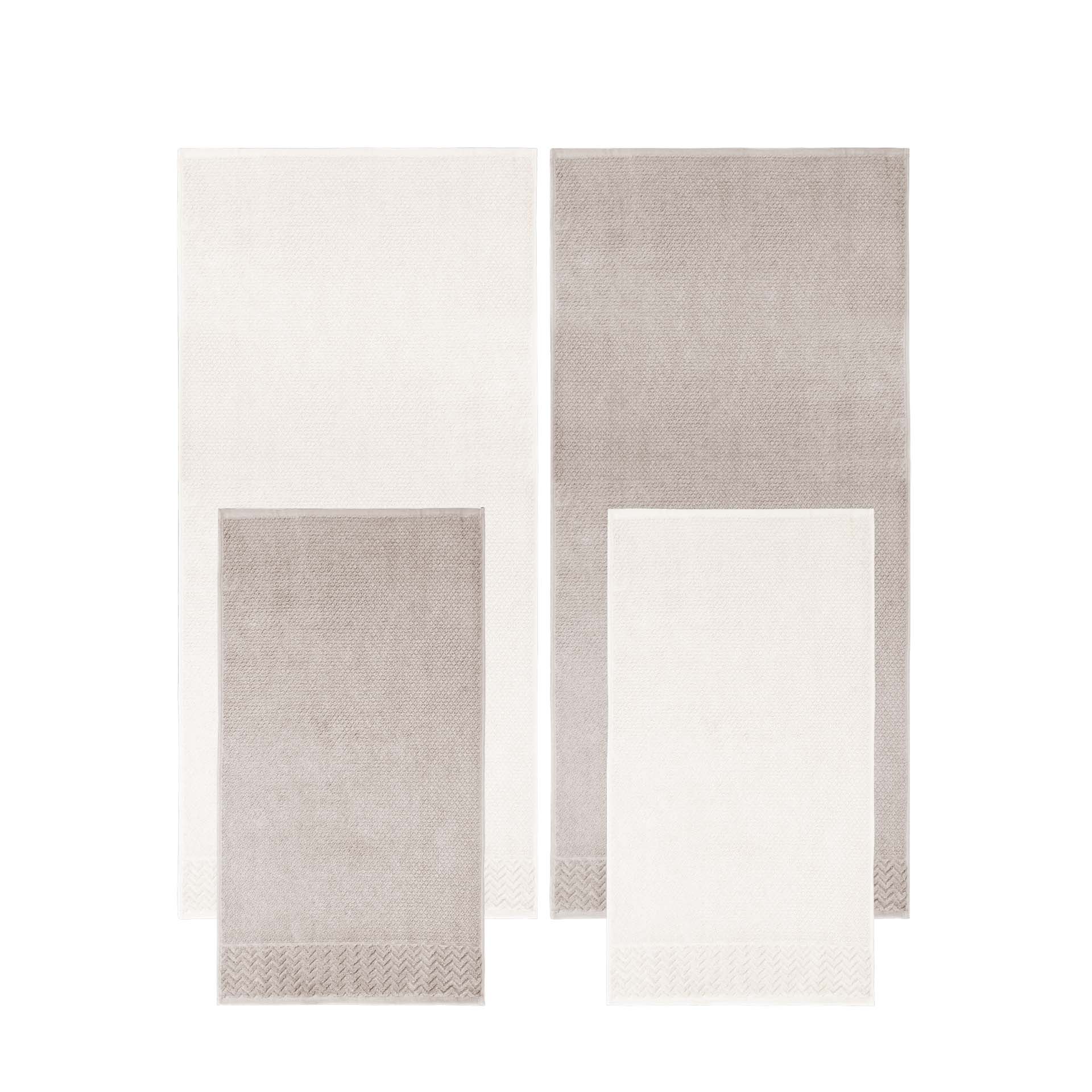 Terry towel set of 4 – 2 hand towels and 2 bath towels – Spectre