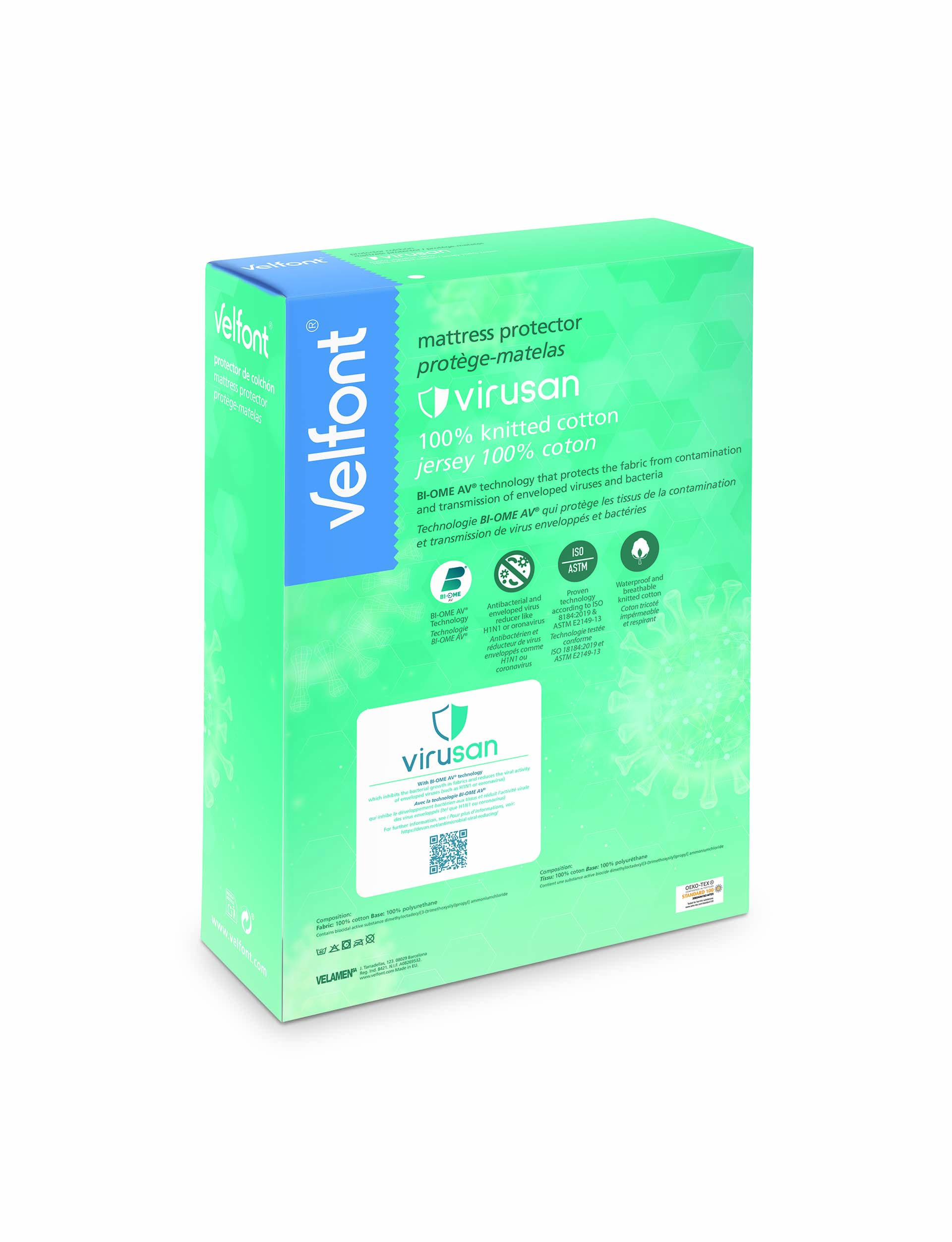 Velfont anti-virus mattress protector Virusan - antibacterial