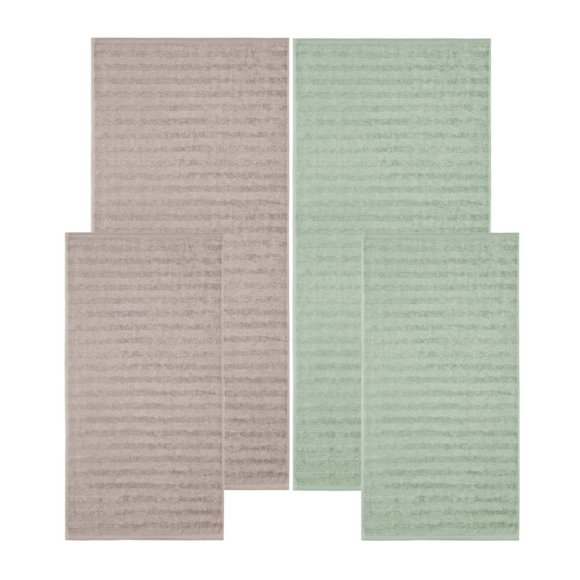 Set de linge éponge 4 pièces - 2 serviettes et 2 draps de bain - Ranura