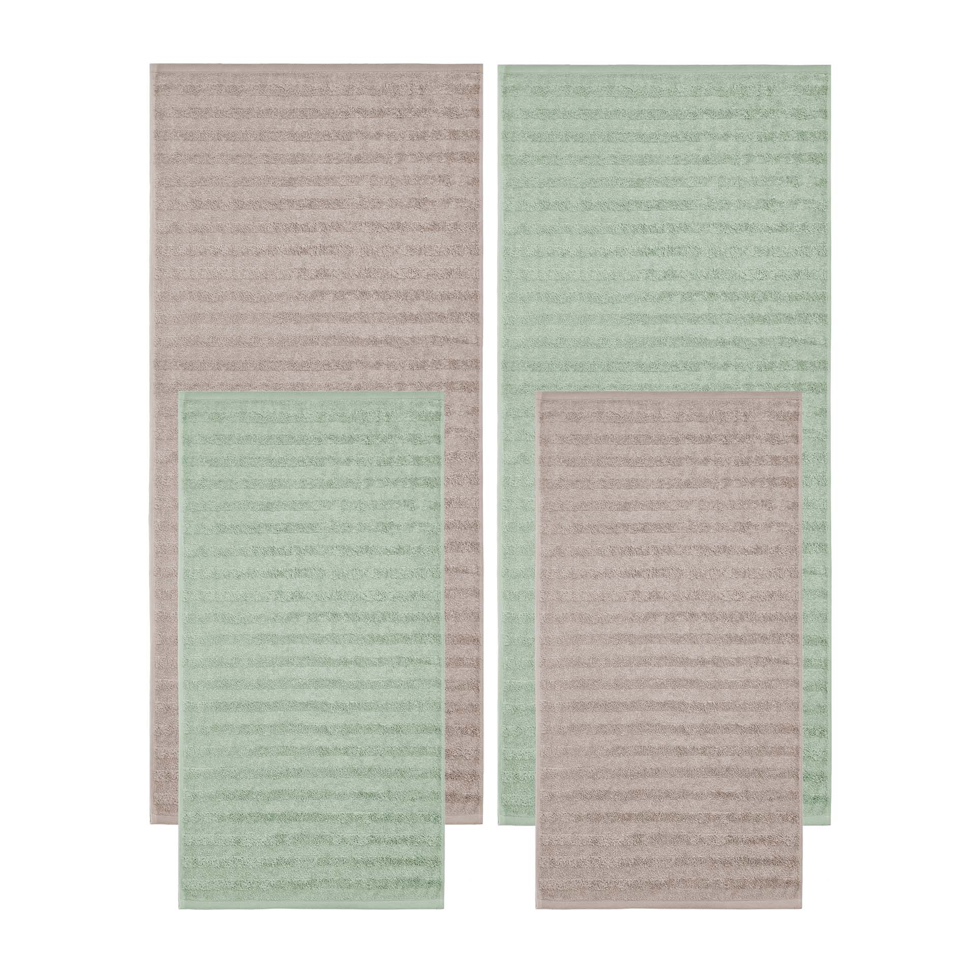 Set de linge éponge 4 pièces - 2 serviettes et 2 draps de bain - Ranura