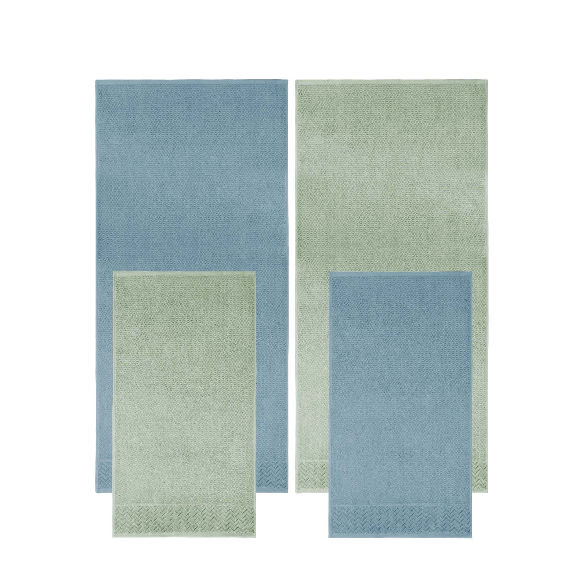 Terry towel set of 4 – 2 hand towels and 2 bath towels – Spectre