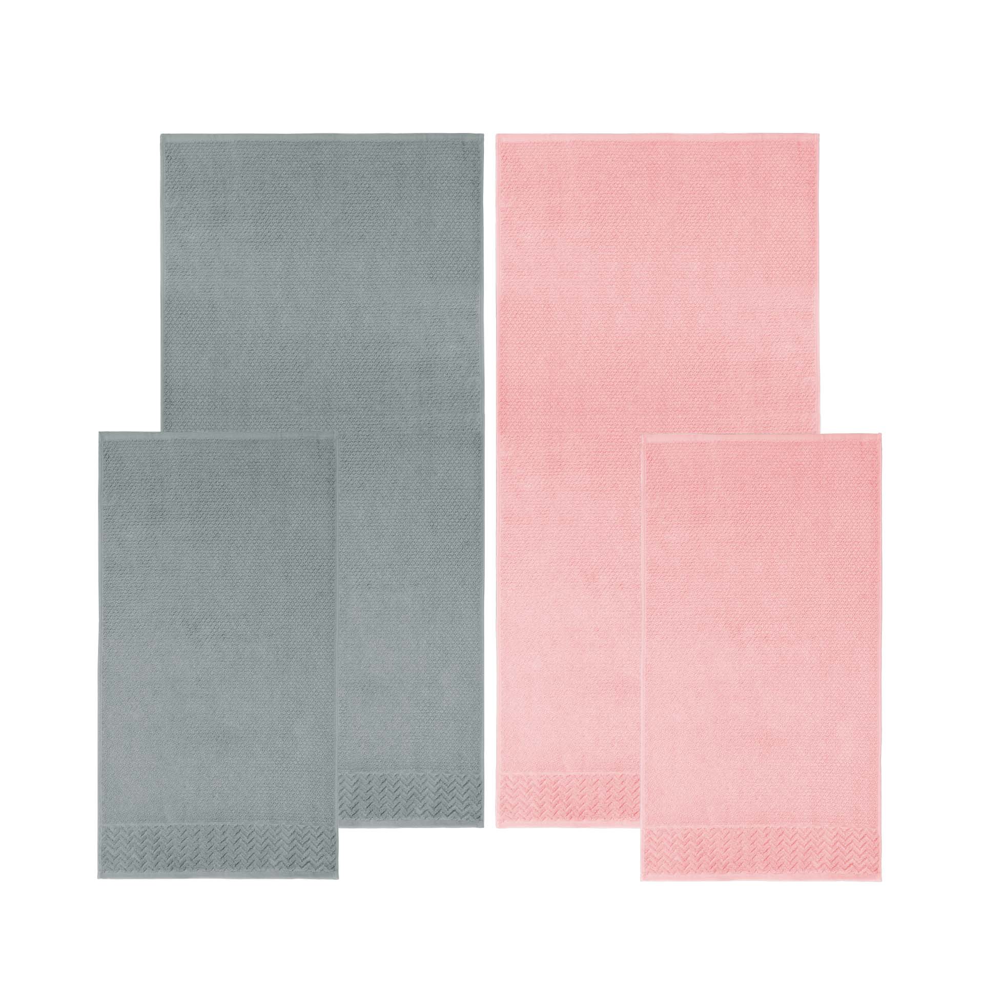 Frottéwäsche 4er Set - 2 Handtücher und 2 Duschtücher - Spectre