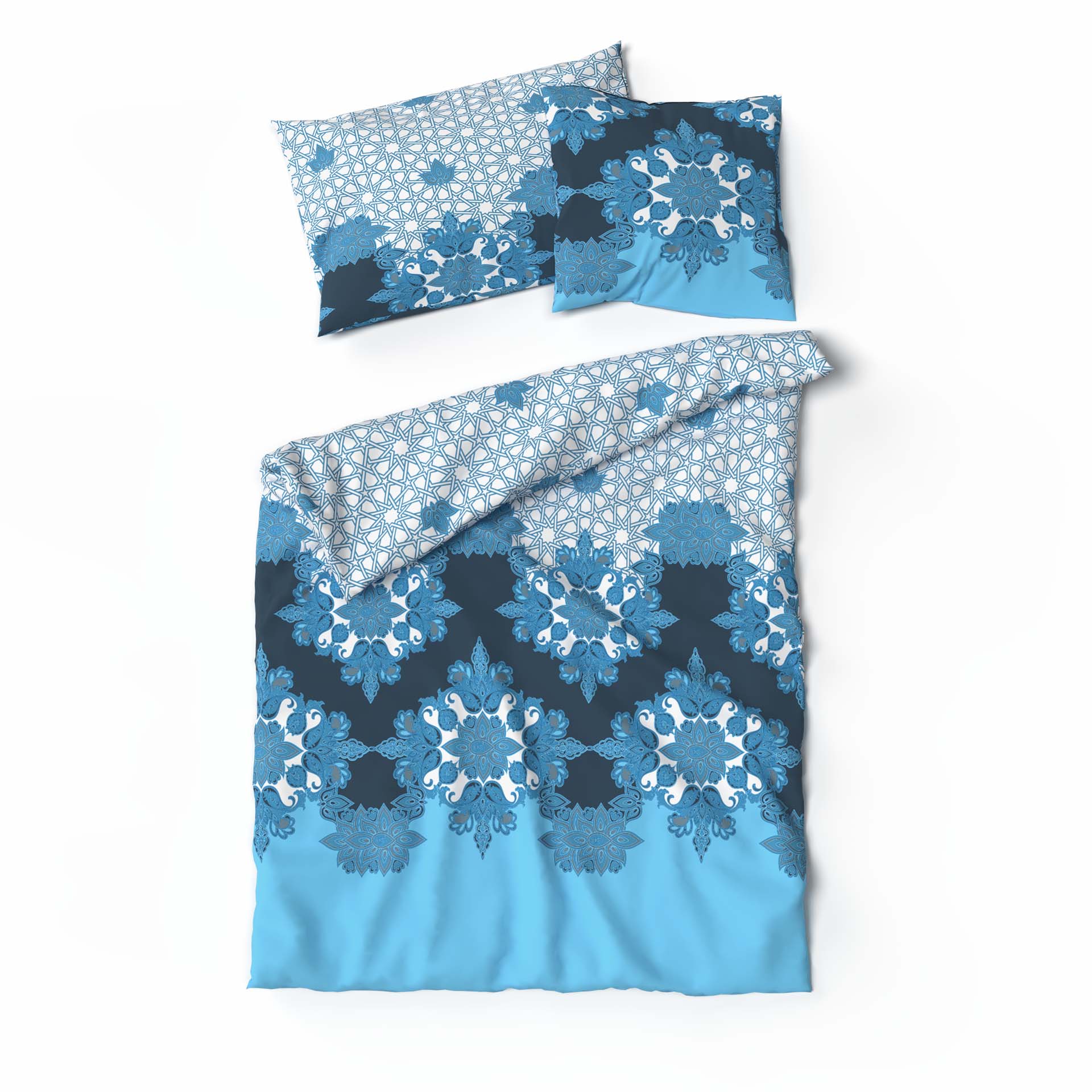 Lotus bed linen satin Atlantis