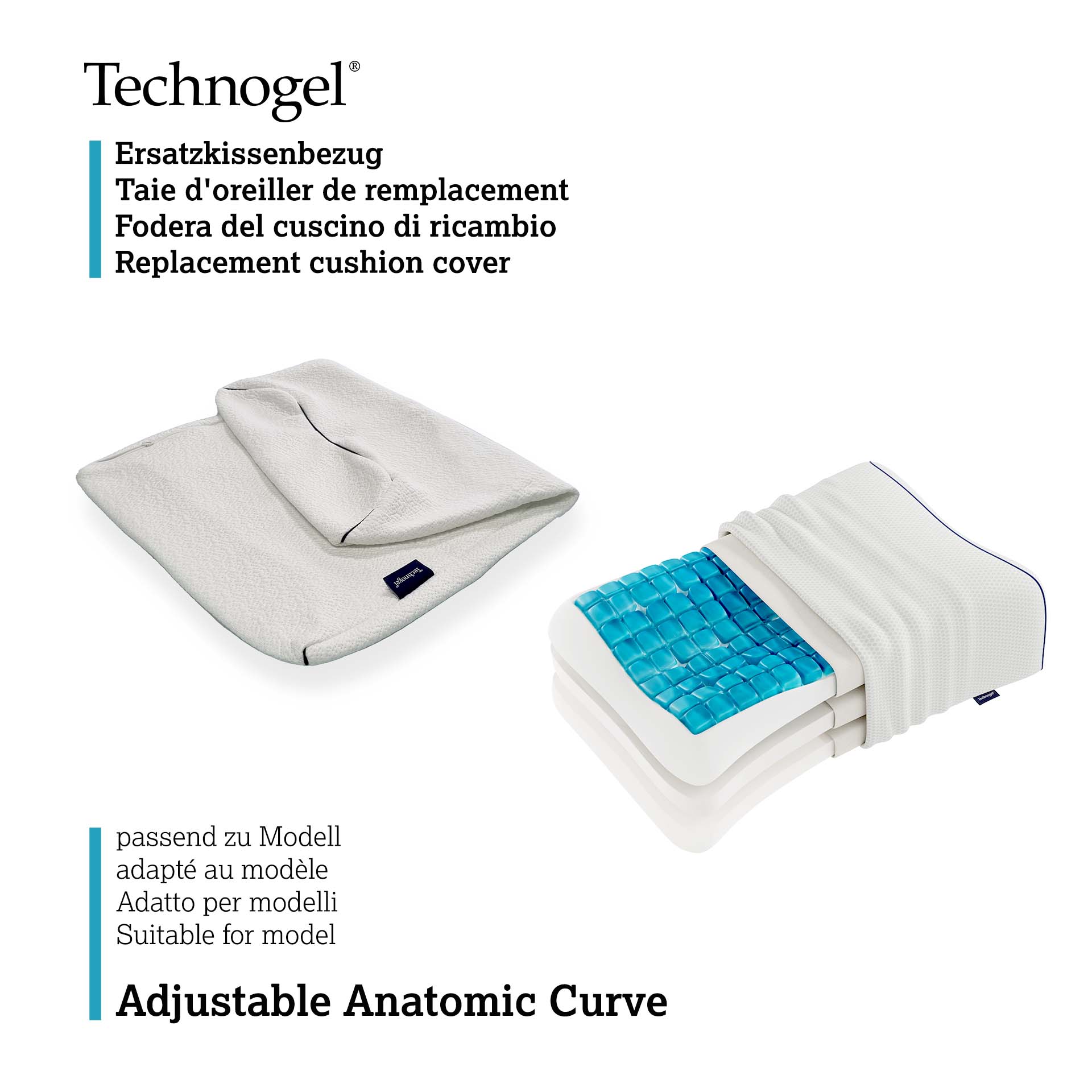 Technogel Adjustable Kissen Anatomic Curve Ersatzhülle 