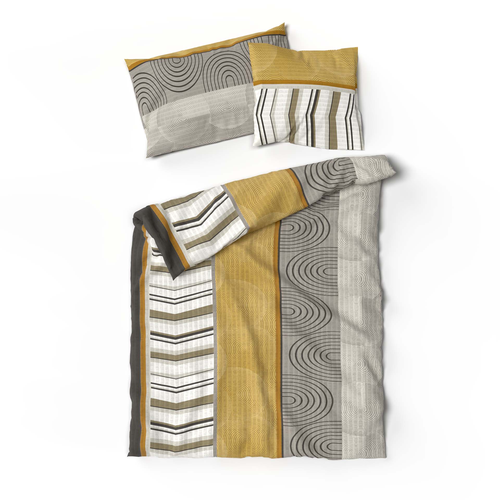 Lotus bed linen Seersucker Rainald yellow