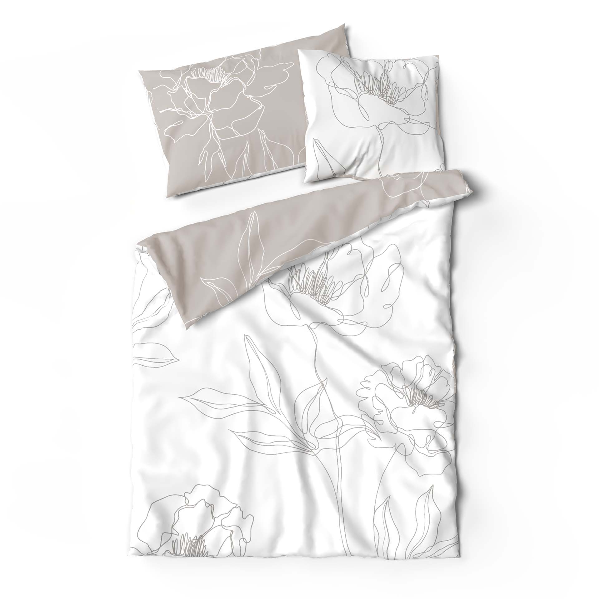 Lotus bed linen Satin Création Mavis 