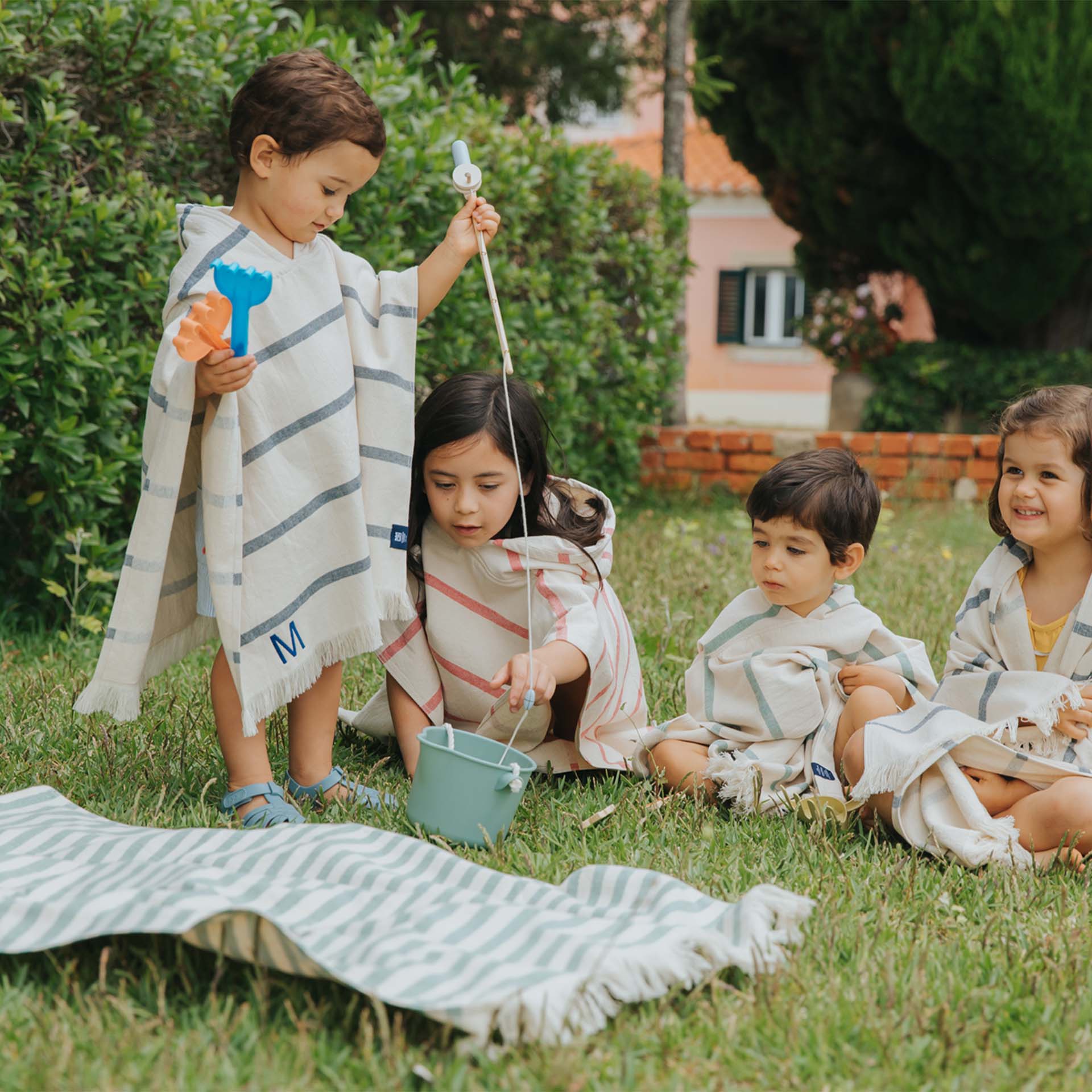 Torres Novas Barra Children's Striped Poncho