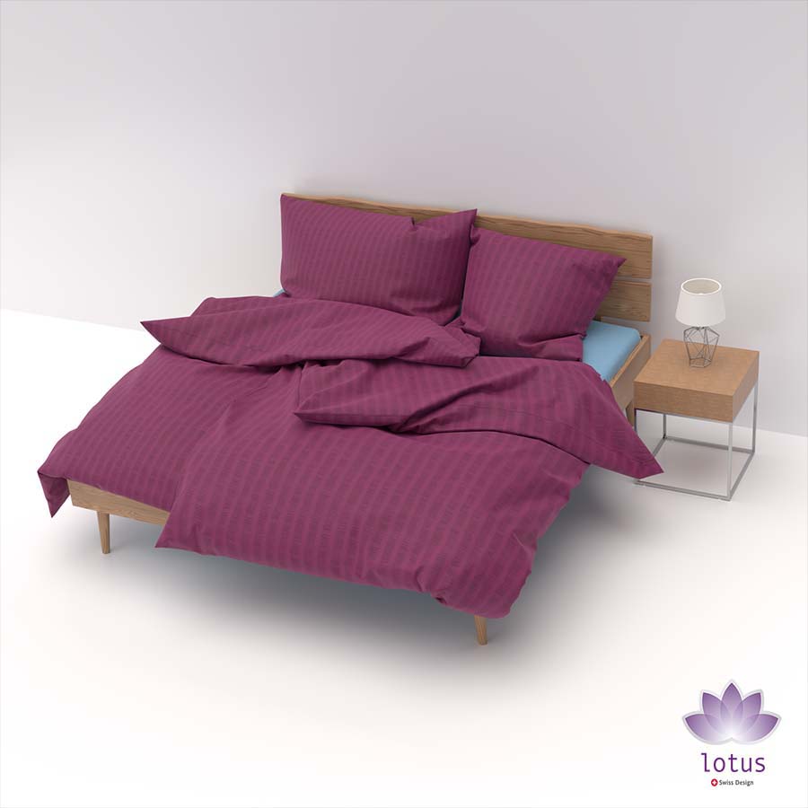 Lotus bed linen Satin Seersucker  uni