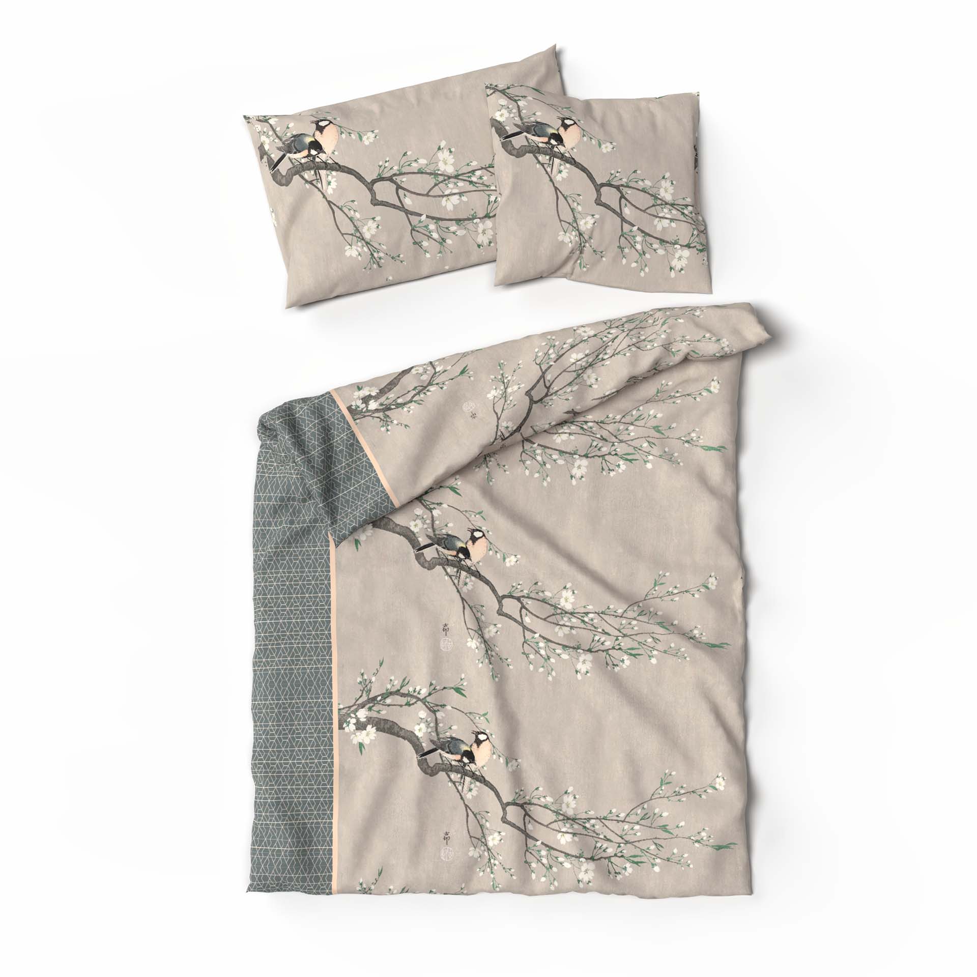 Lotus bed linen Bamboo Birds spring Lotus bed linen Bamboo Birds spring
