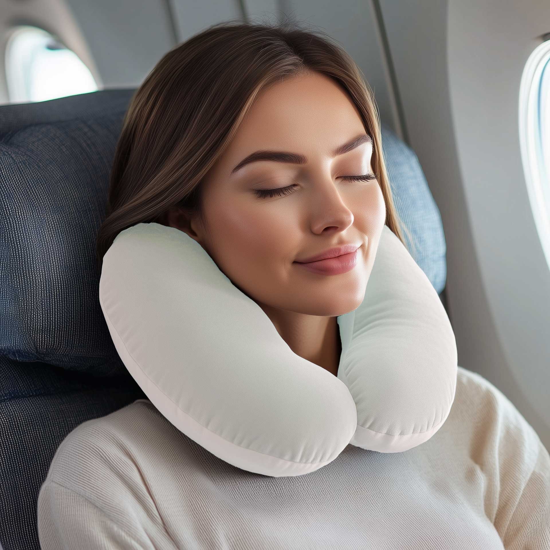 Neck pillow white 40x40cm 240g U-form Neck pillow white 40x40cm 240g U-form