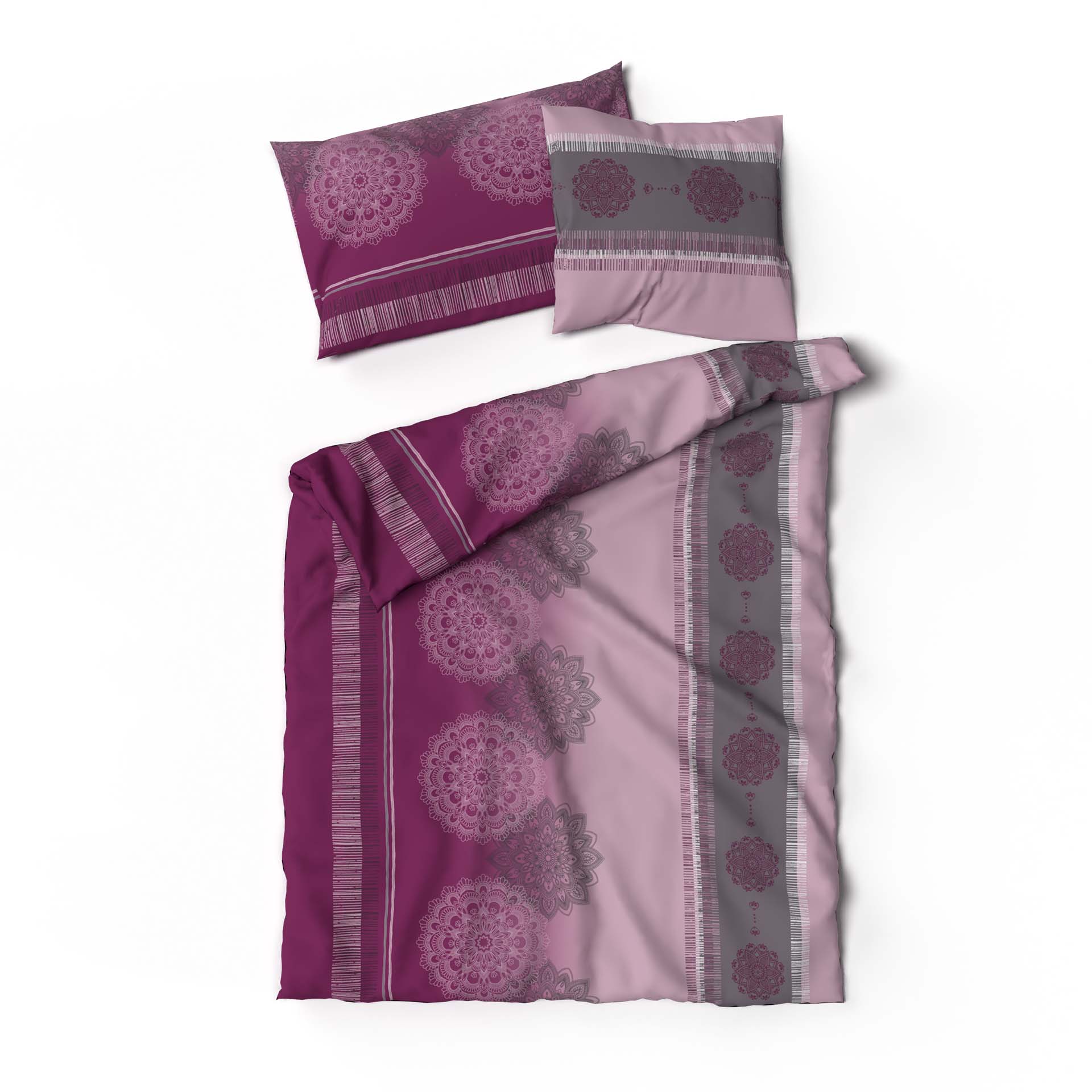 Lotus bed linen Satin Alize berry