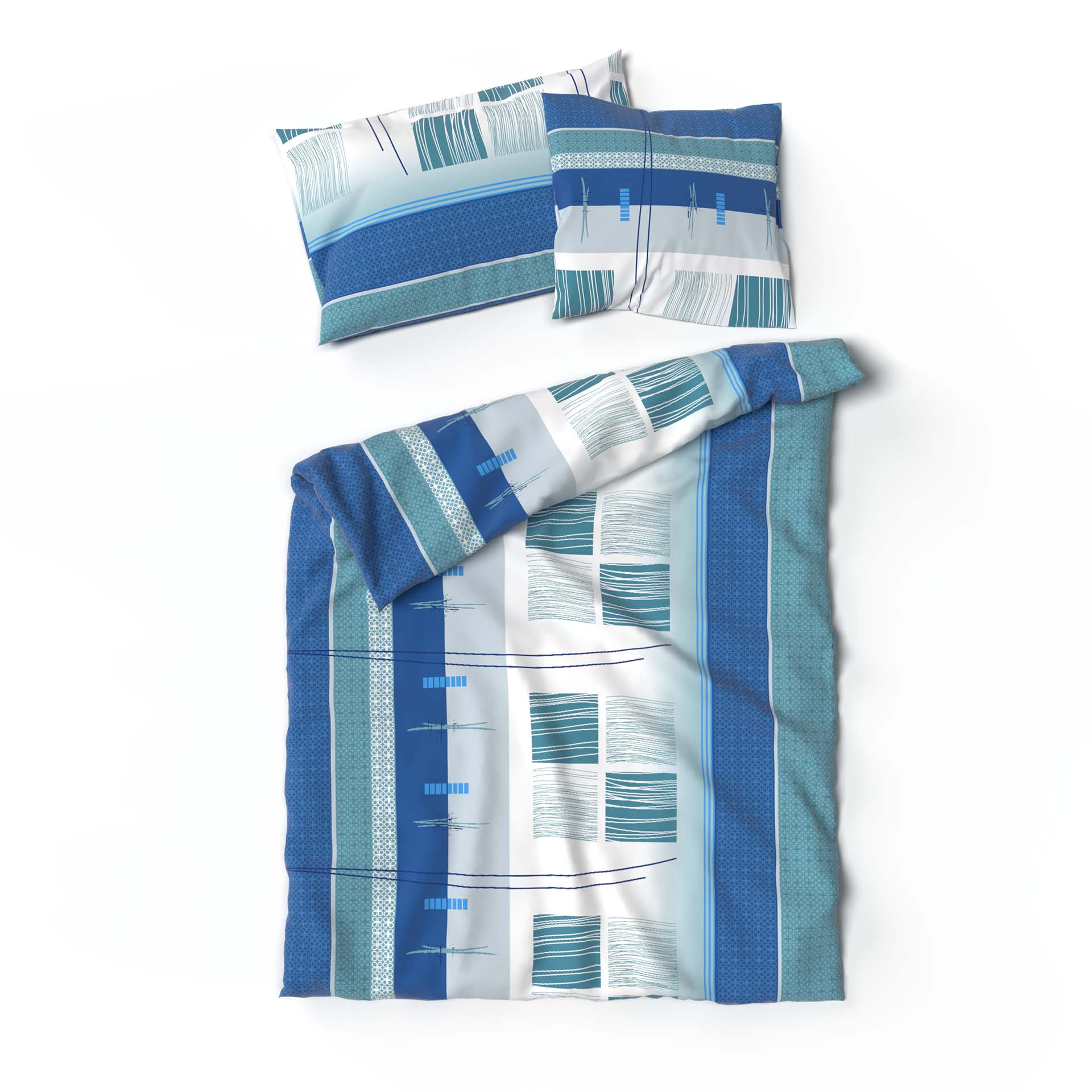 Lotus linge de lit jersey Amalfi bleu