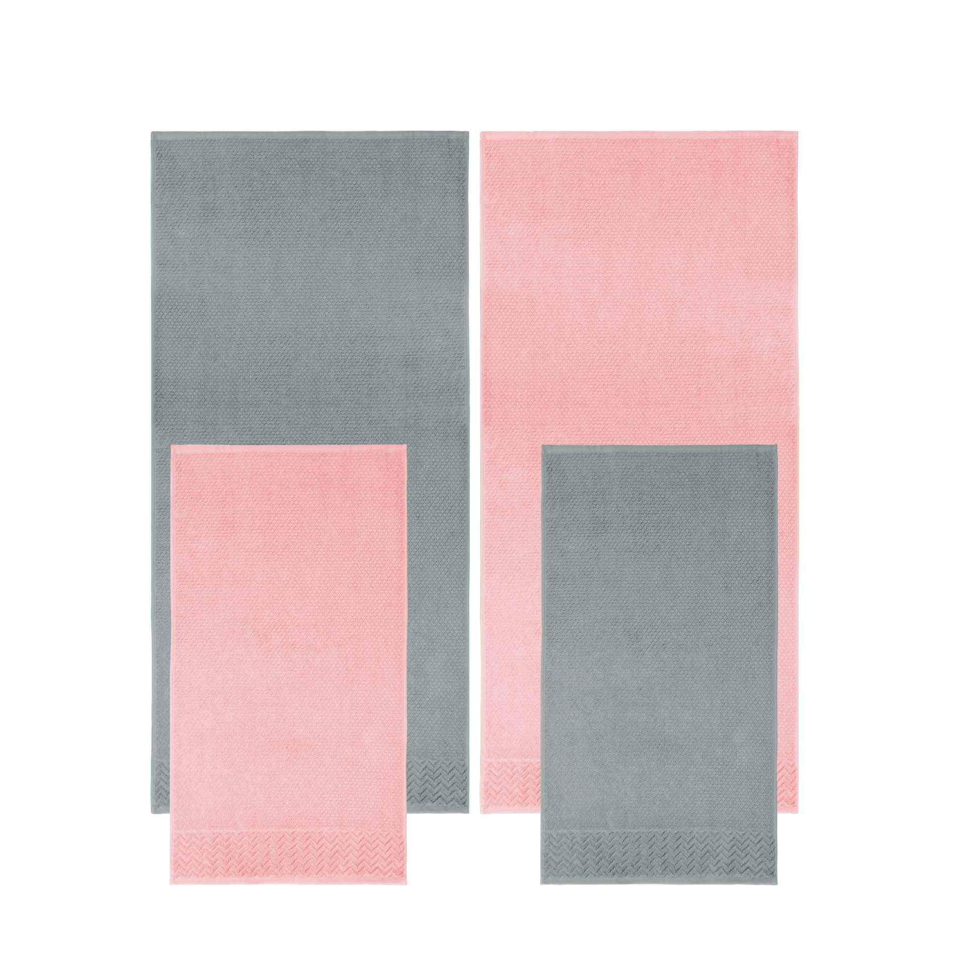 Frottéwäsche 4er Set - 2 Handtücher und 2 Duschtücher - Spectre