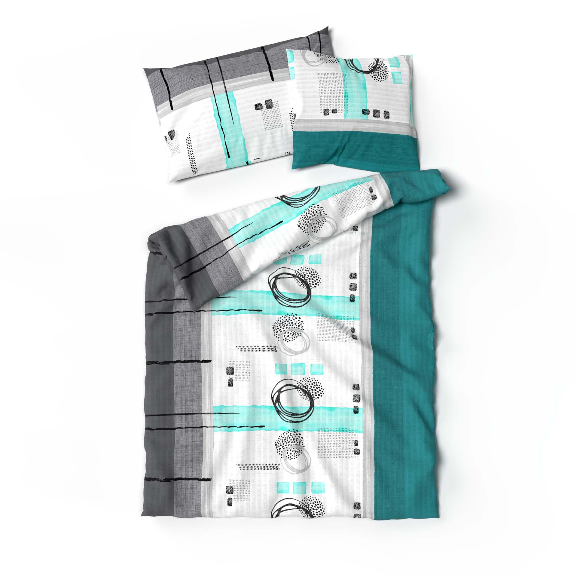 Lotus bed linen Seersucker Sono turquoise