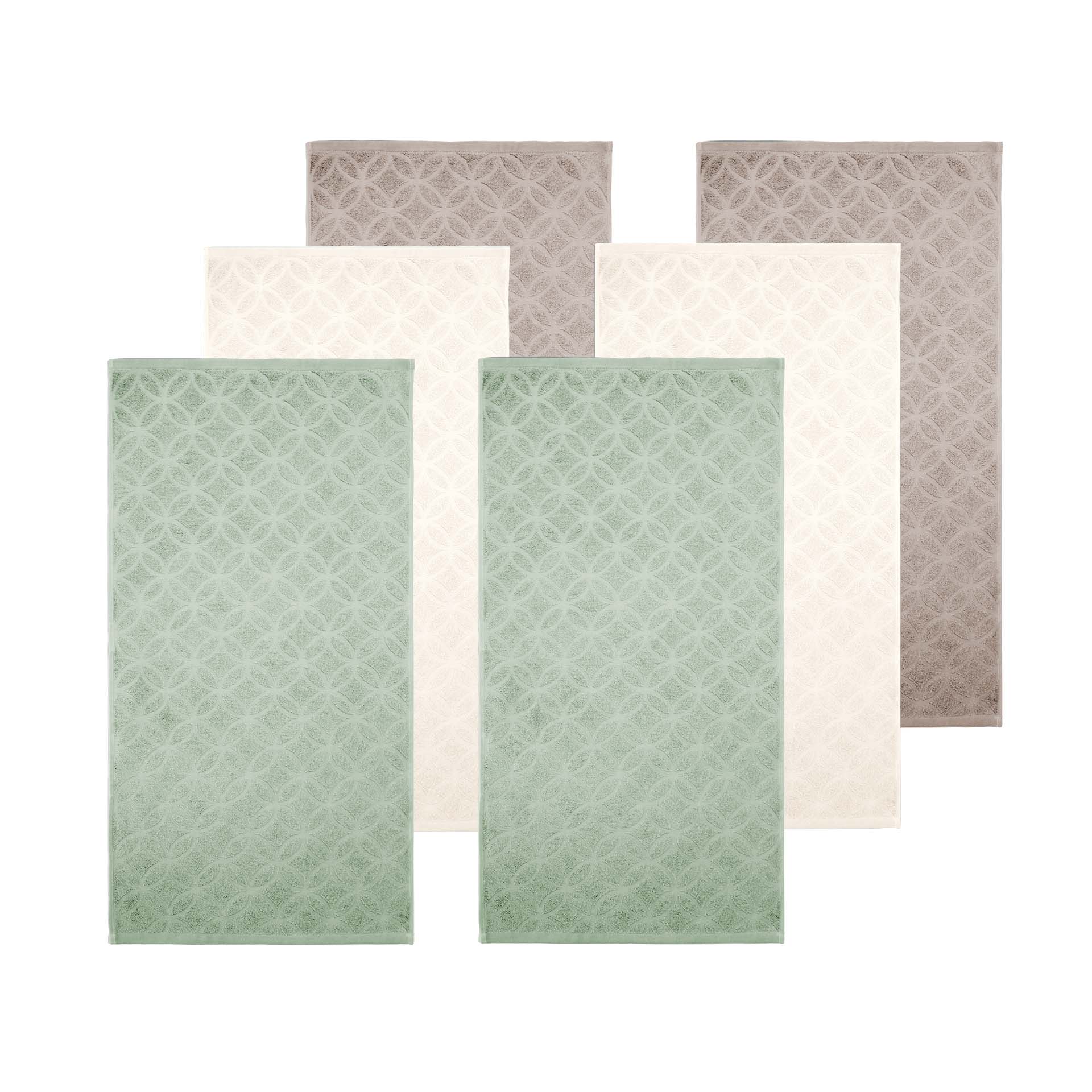 Frottéwäsche Set - 6 Handtücher 50x90cm - Vibe