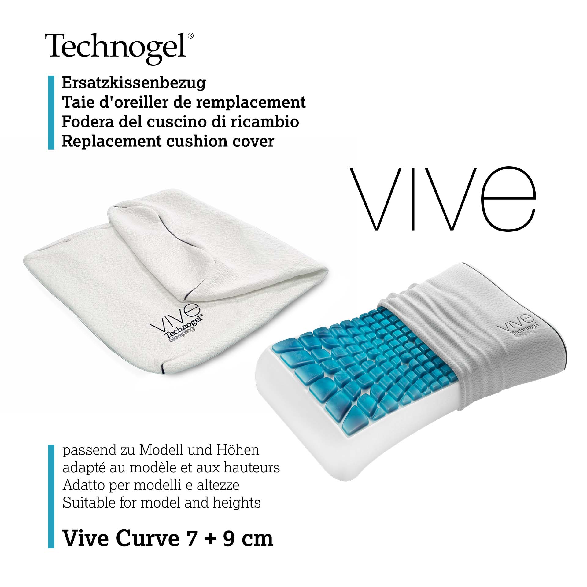 Technogel VIVE Kissen Curve Ersatzhülle