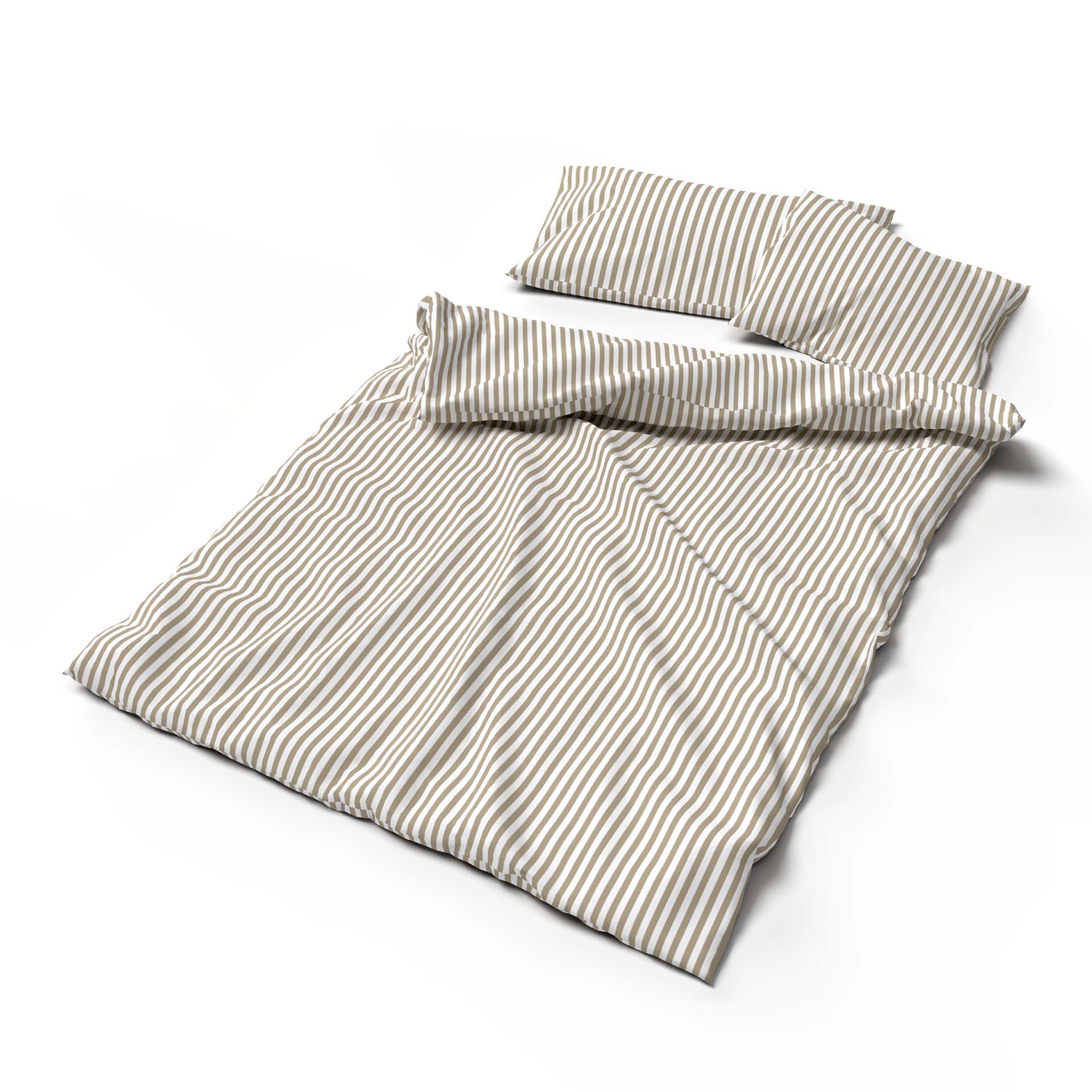 Lotus Bettwäsche Bambus Streifen greige