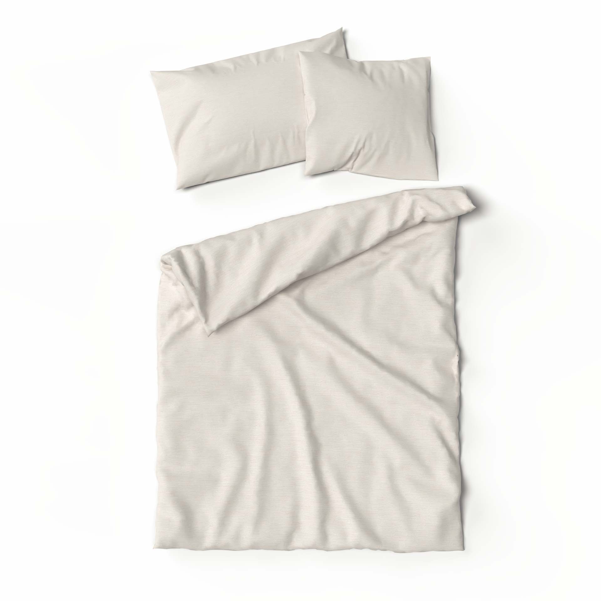 Lotus Bettwäsche Jersey uni mélange greige 160x210cm Duvetbezug