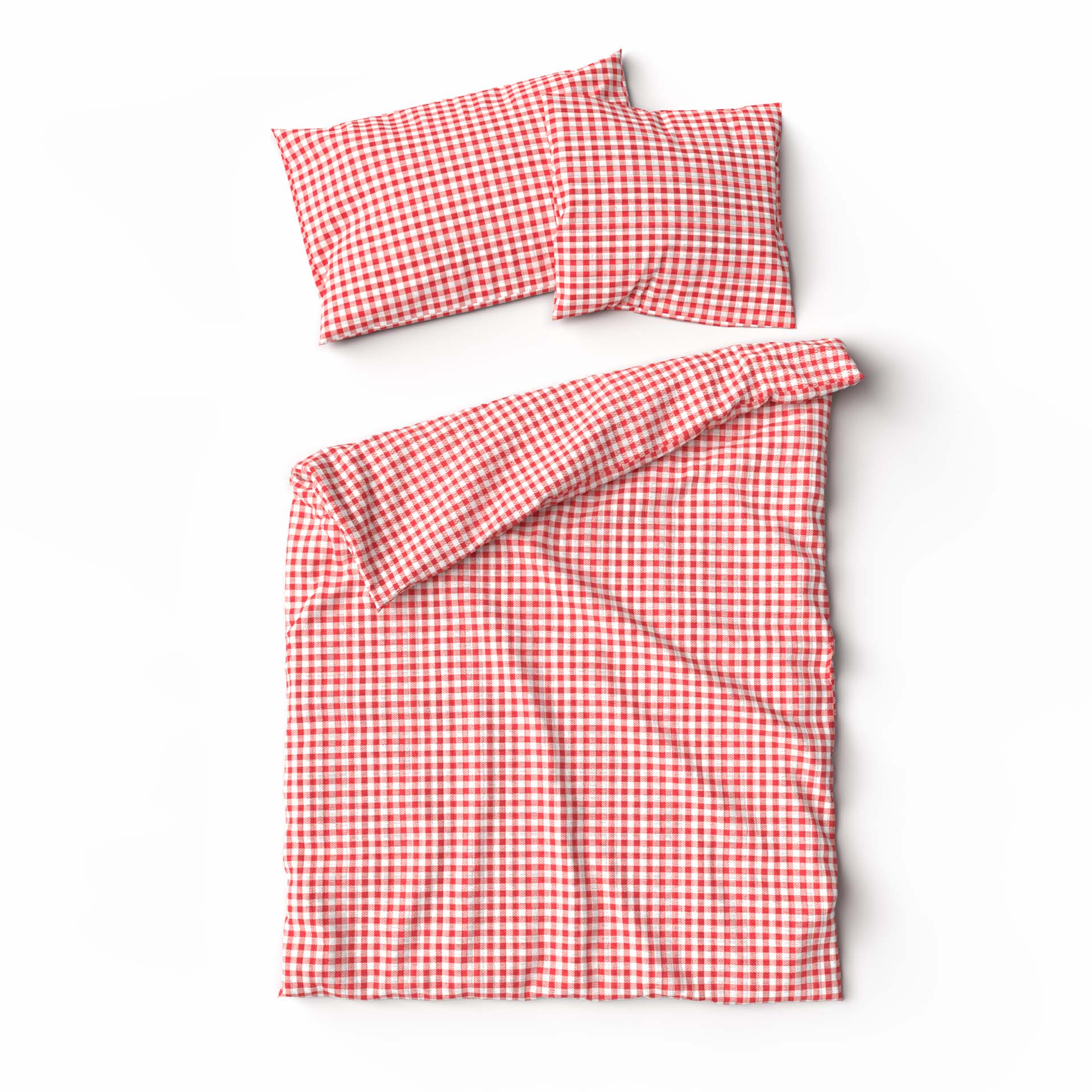 Lotus bed linen Seersucker Kölsch red