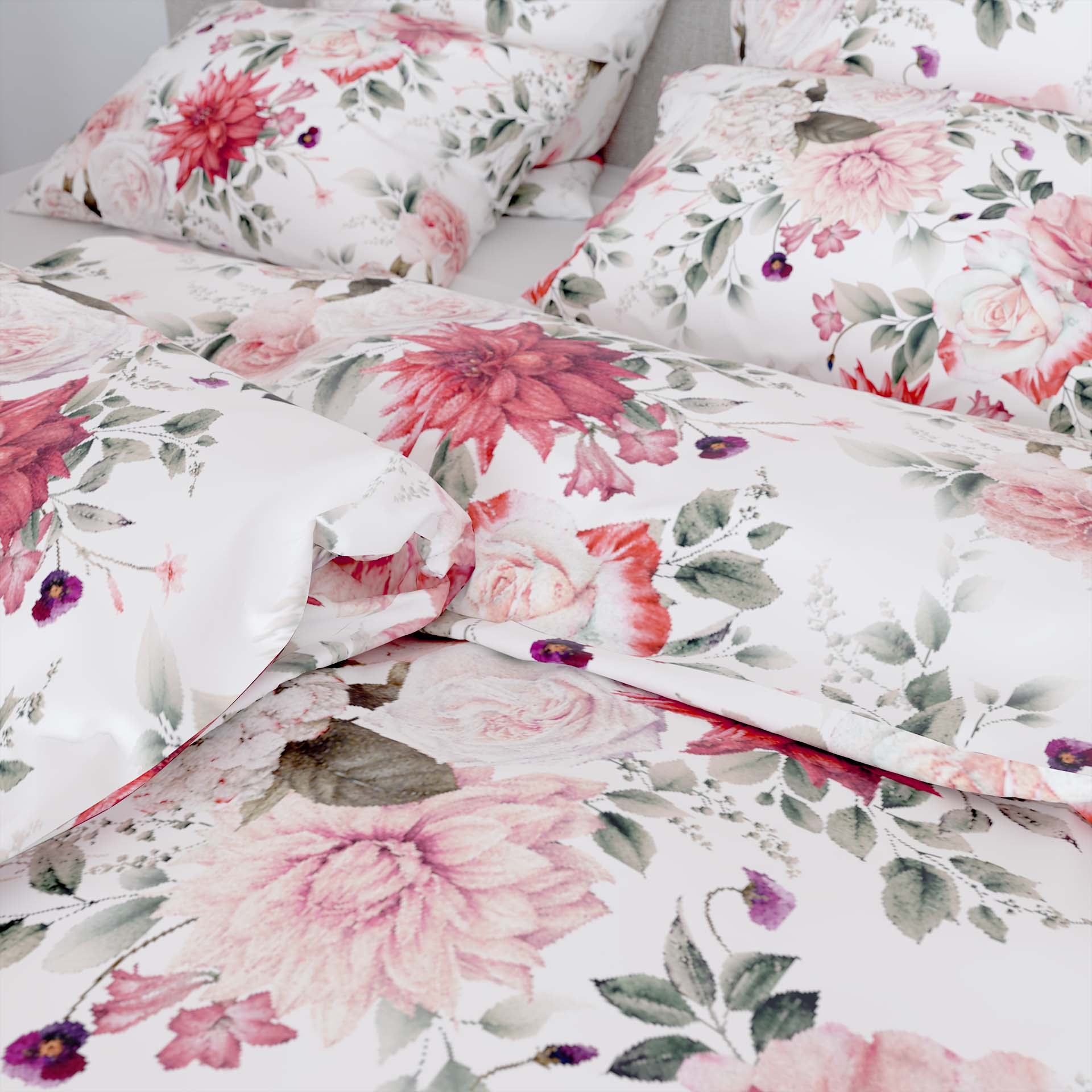 Lotus bed linen Satin Création Viliana