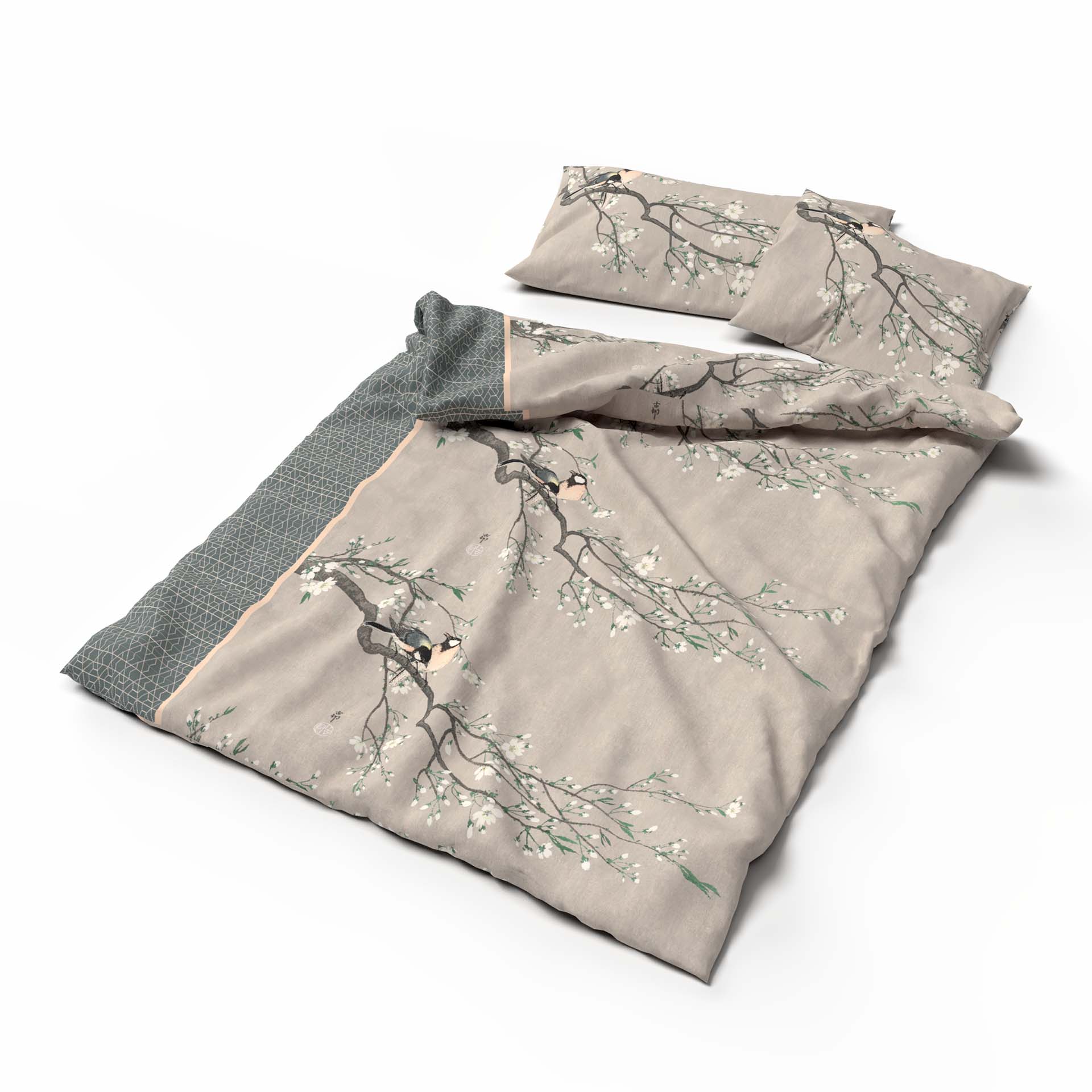Lotus bed linen Bamboo Birds spring Lotus bed linen Bamboo Birds spring