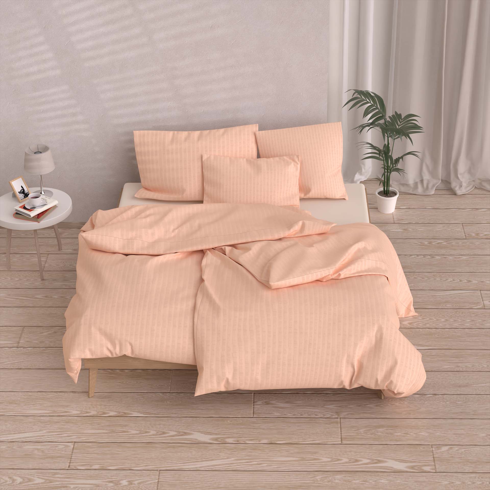 Lotus bed linen Satin Seersucker  uni