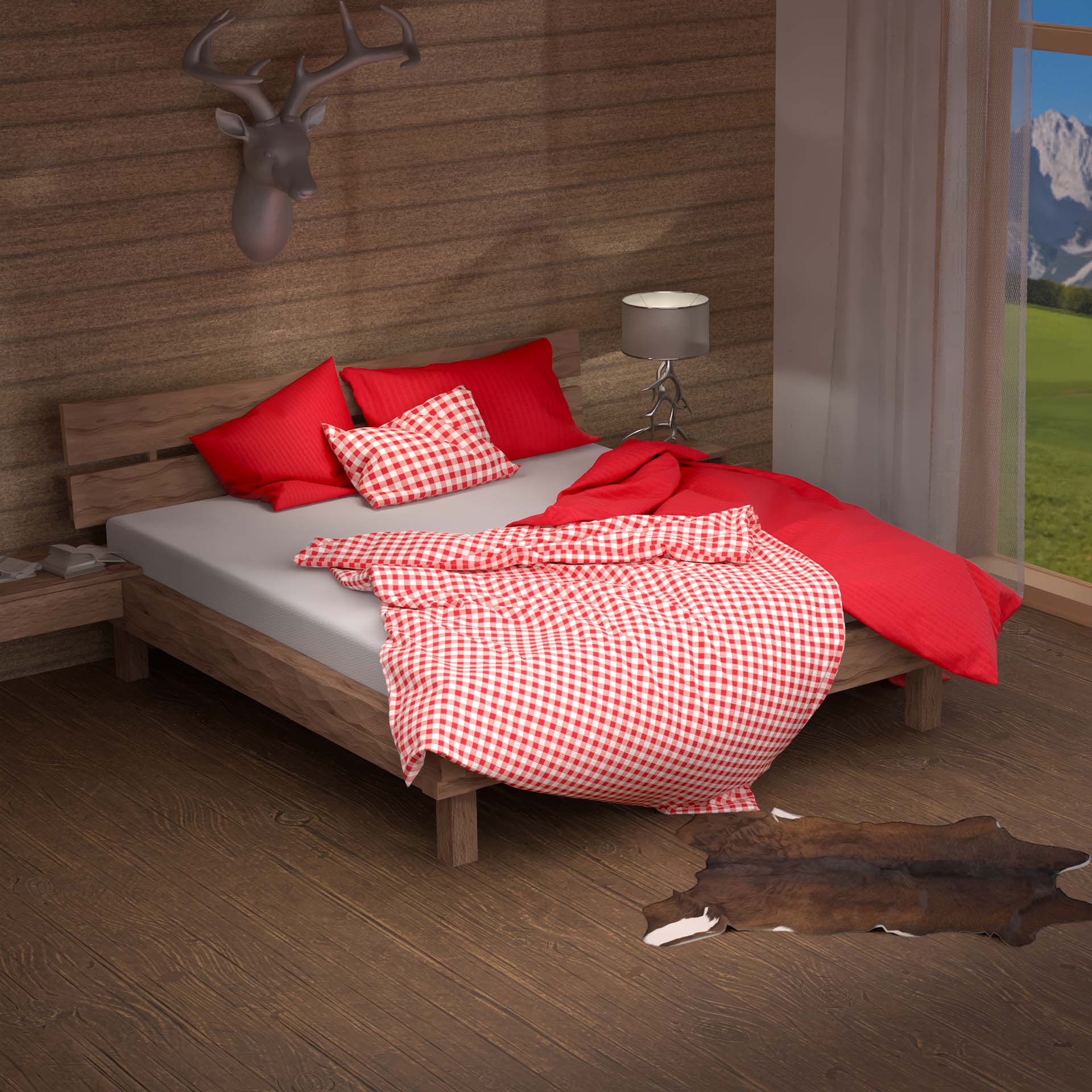 Lotus bed linen Seersucker Kölsch red