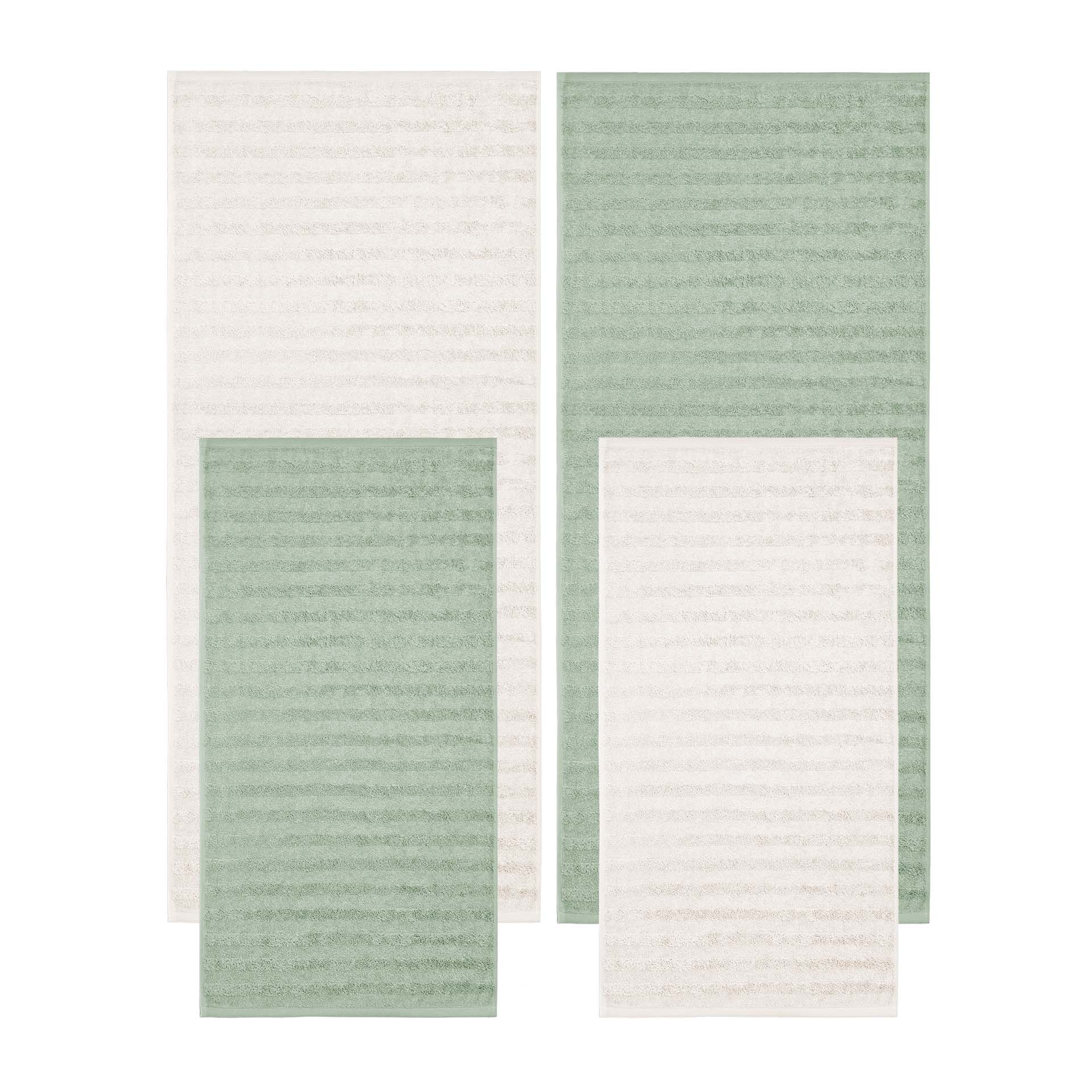 Frottierset 4-teilig - 2 Handtücher und  2 Duschtücher - Ranura