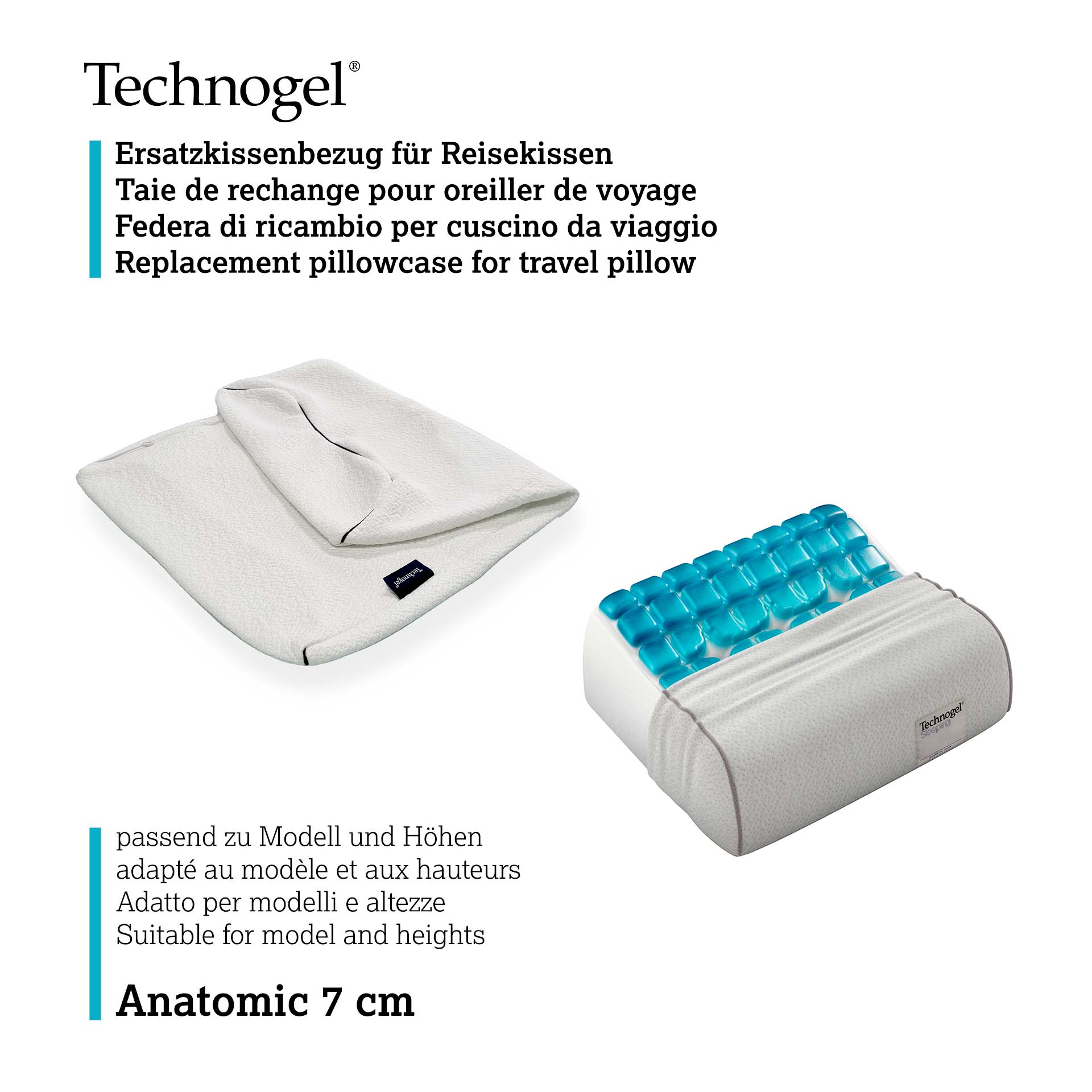 Technogel Living oreiller de voyage Anatomic housse de rechange