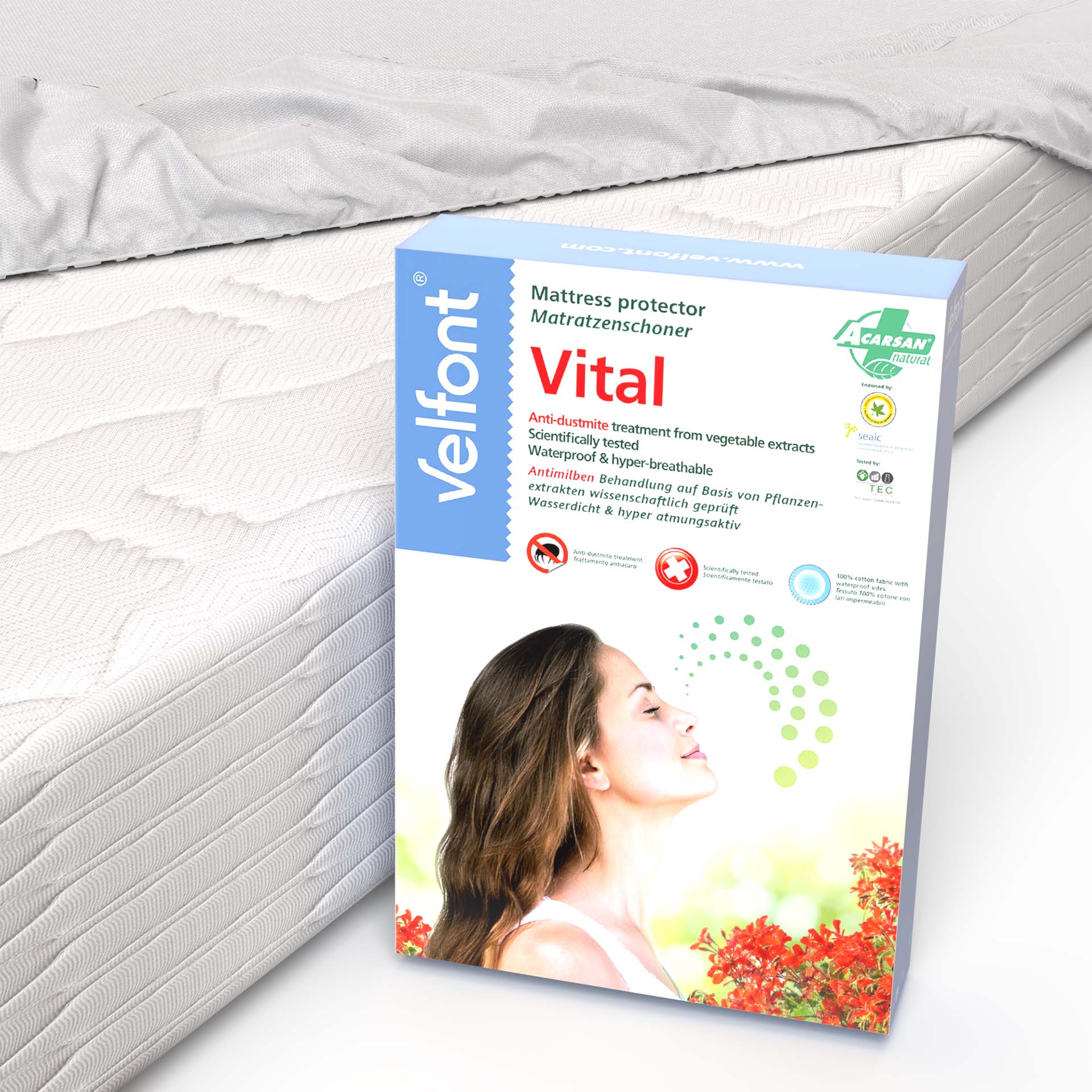 Velfont anti-virus mattress protector Virusan - antibacterial