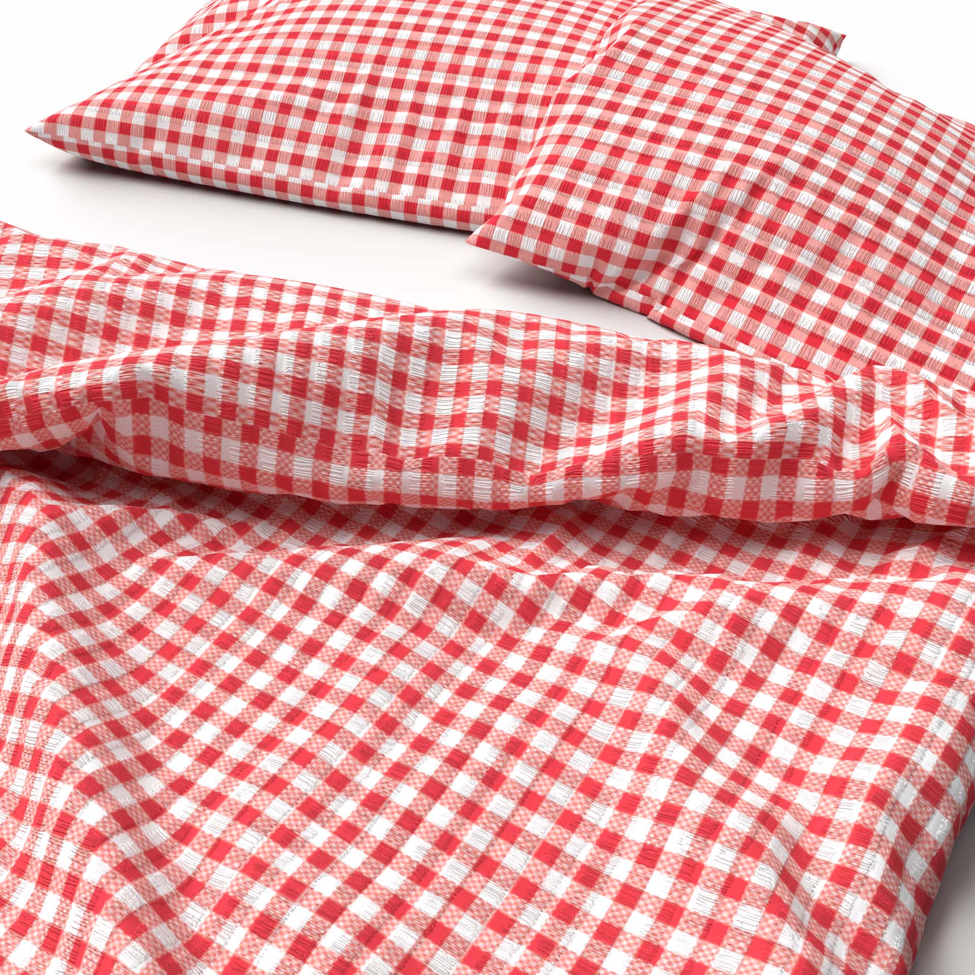 Lotus bed linen Seersucker Kölsch red